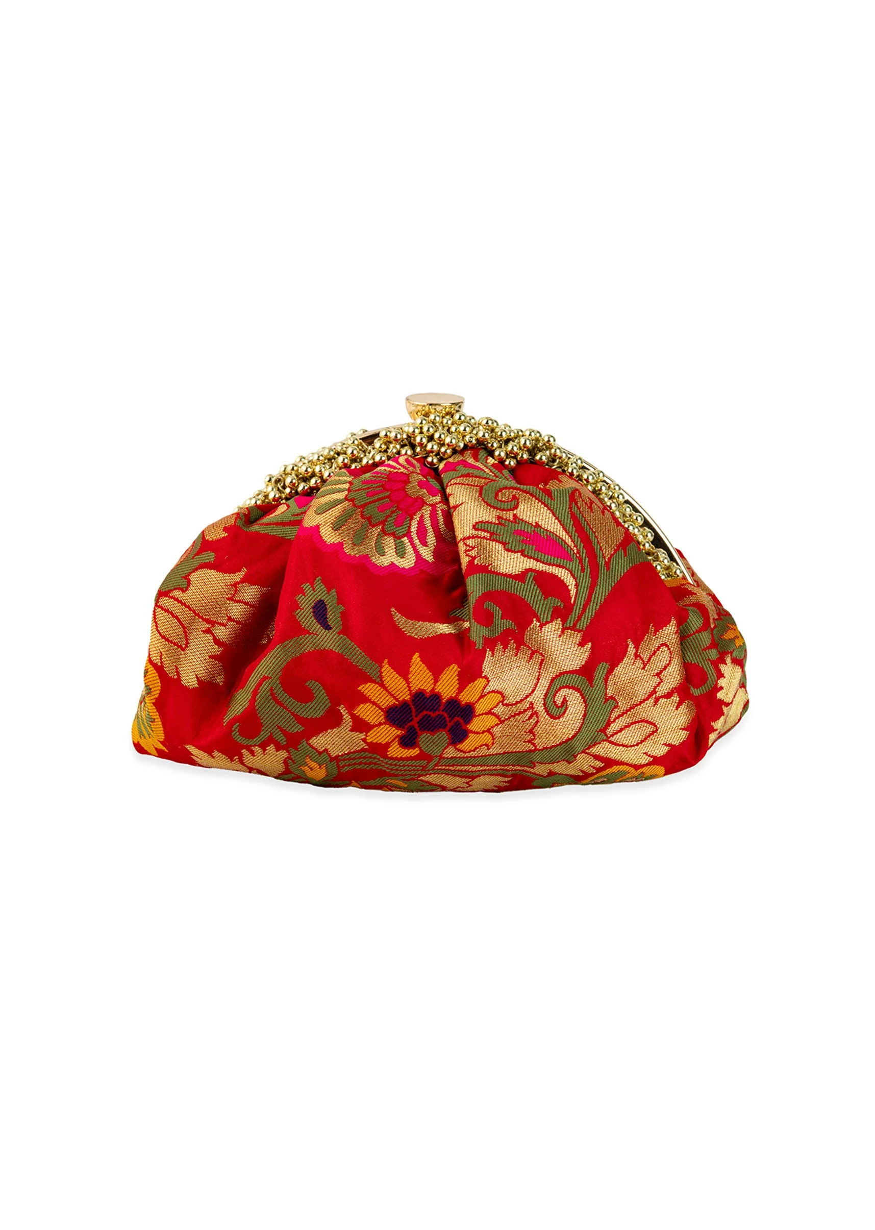 Red and Gold Floral Motif Bag - Image 3