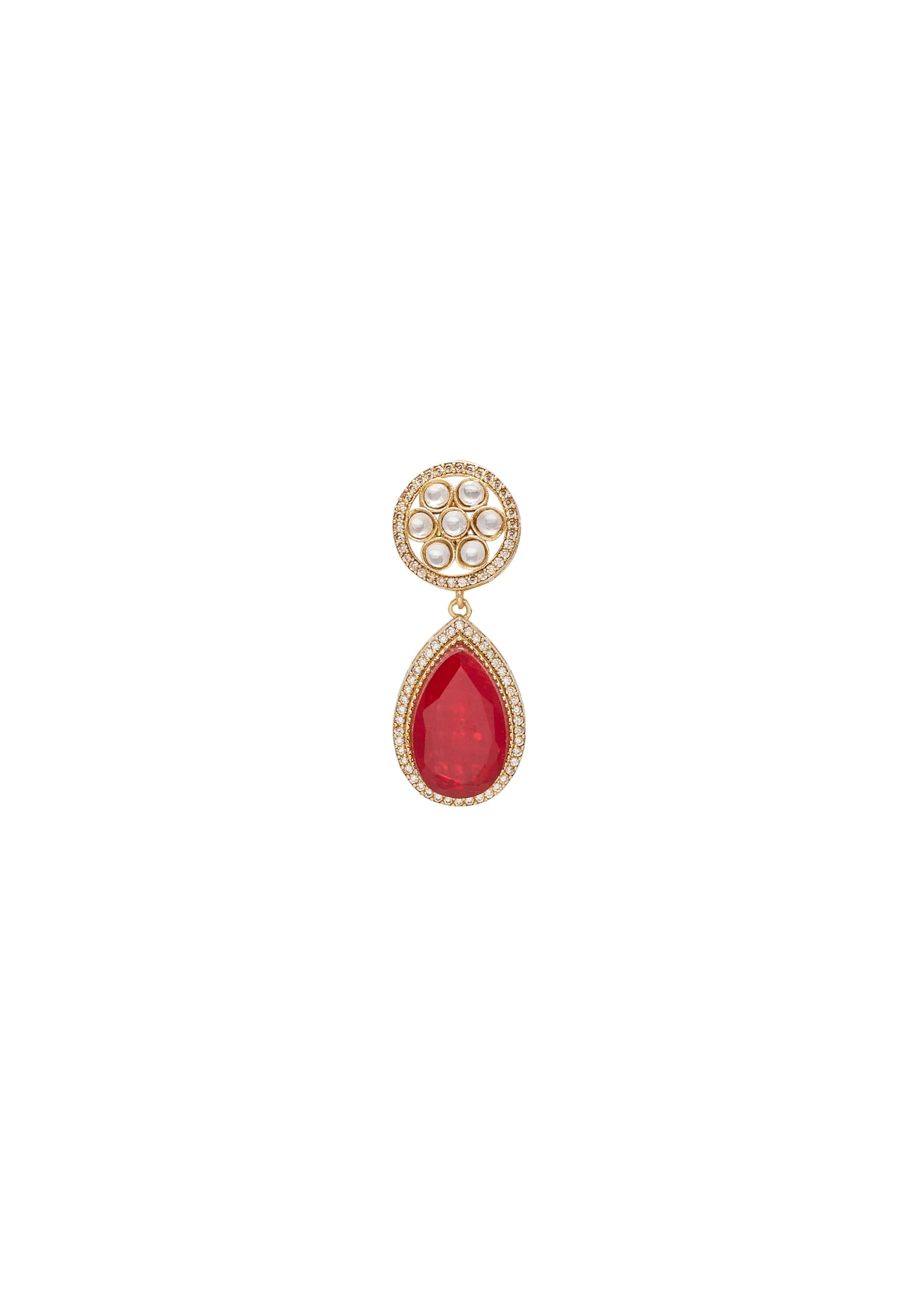Red And Gold Teardrop Pendant Necklace Set - Image 5