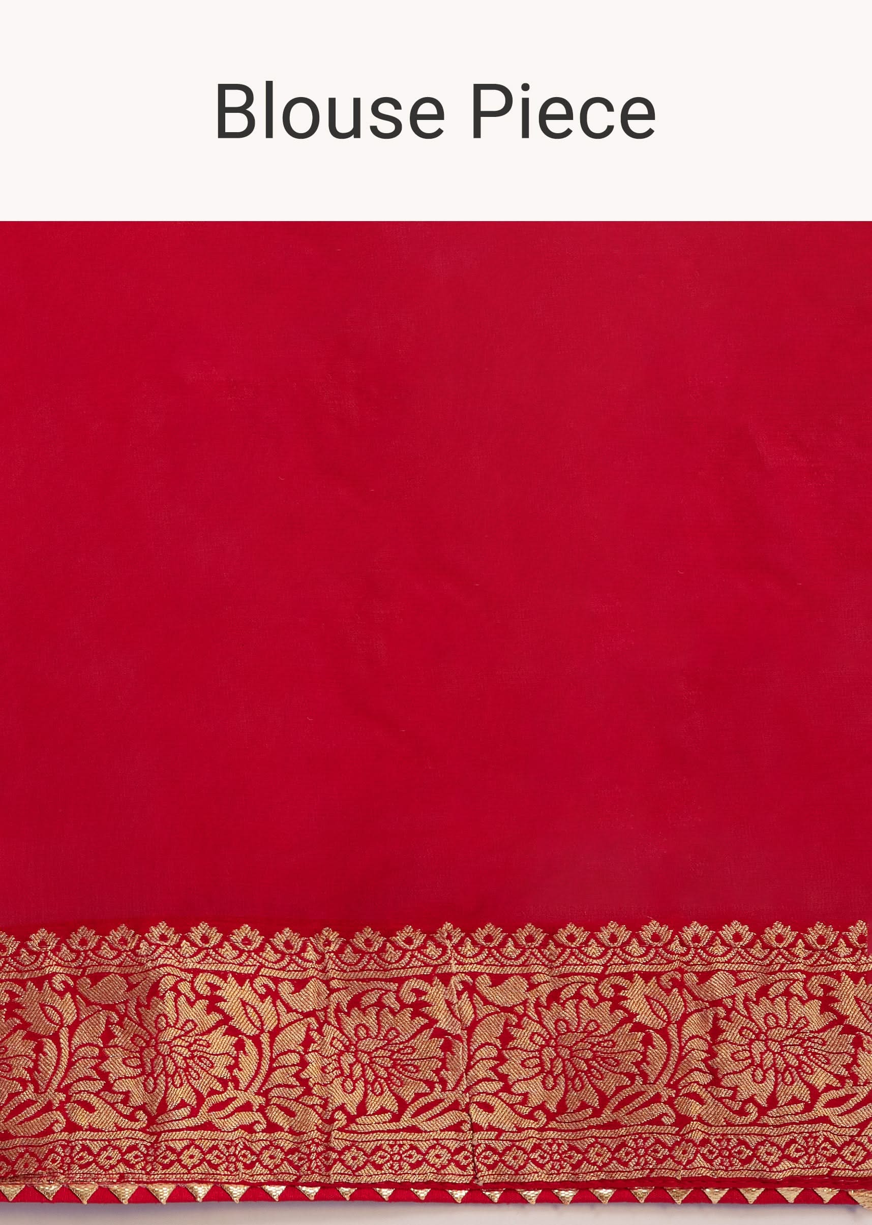 Red Banarasi Georgette Saree With Bandhani Weave And Unstitched Blouse Piece - Image 11