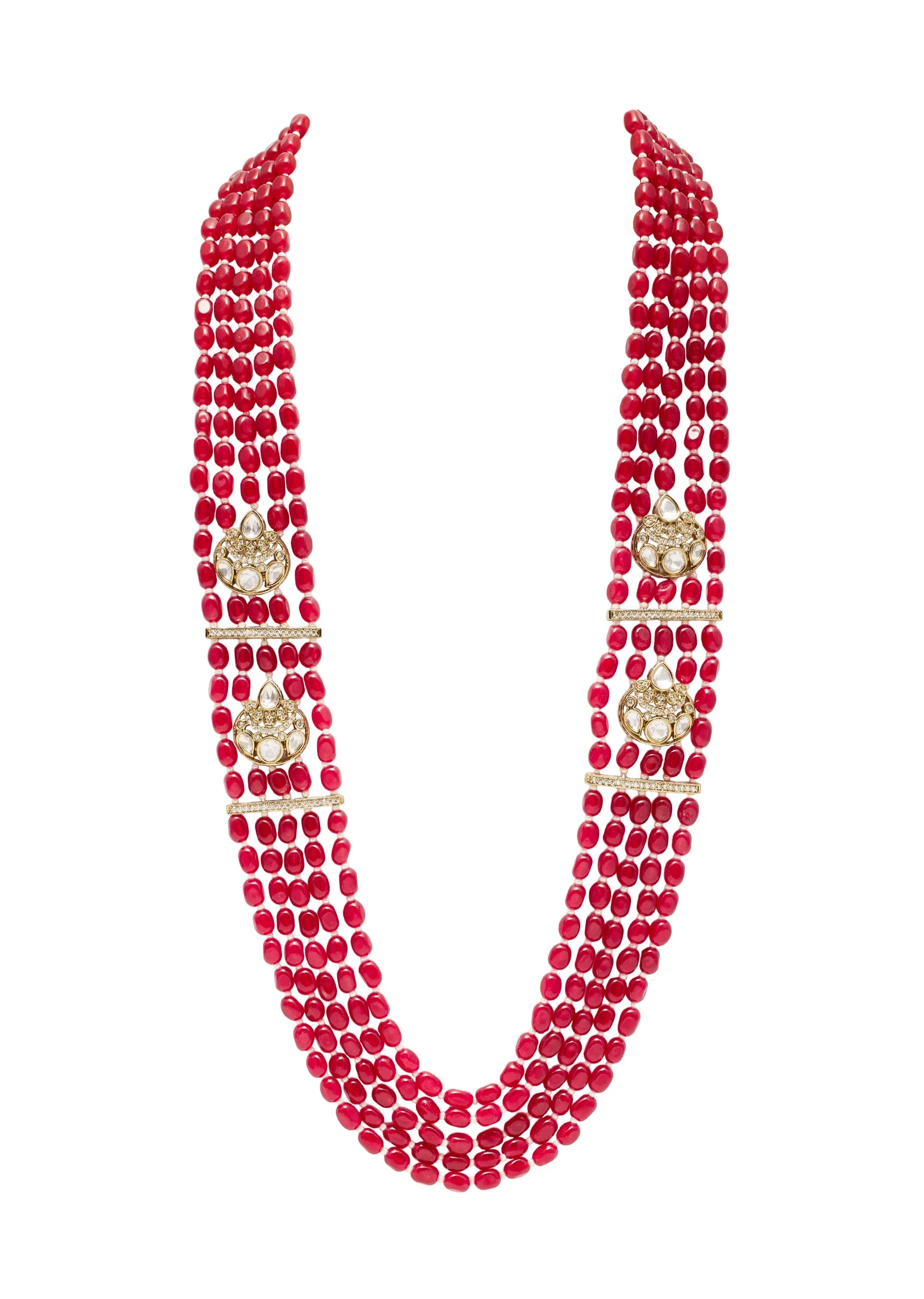 Red Beaded Long Necklace