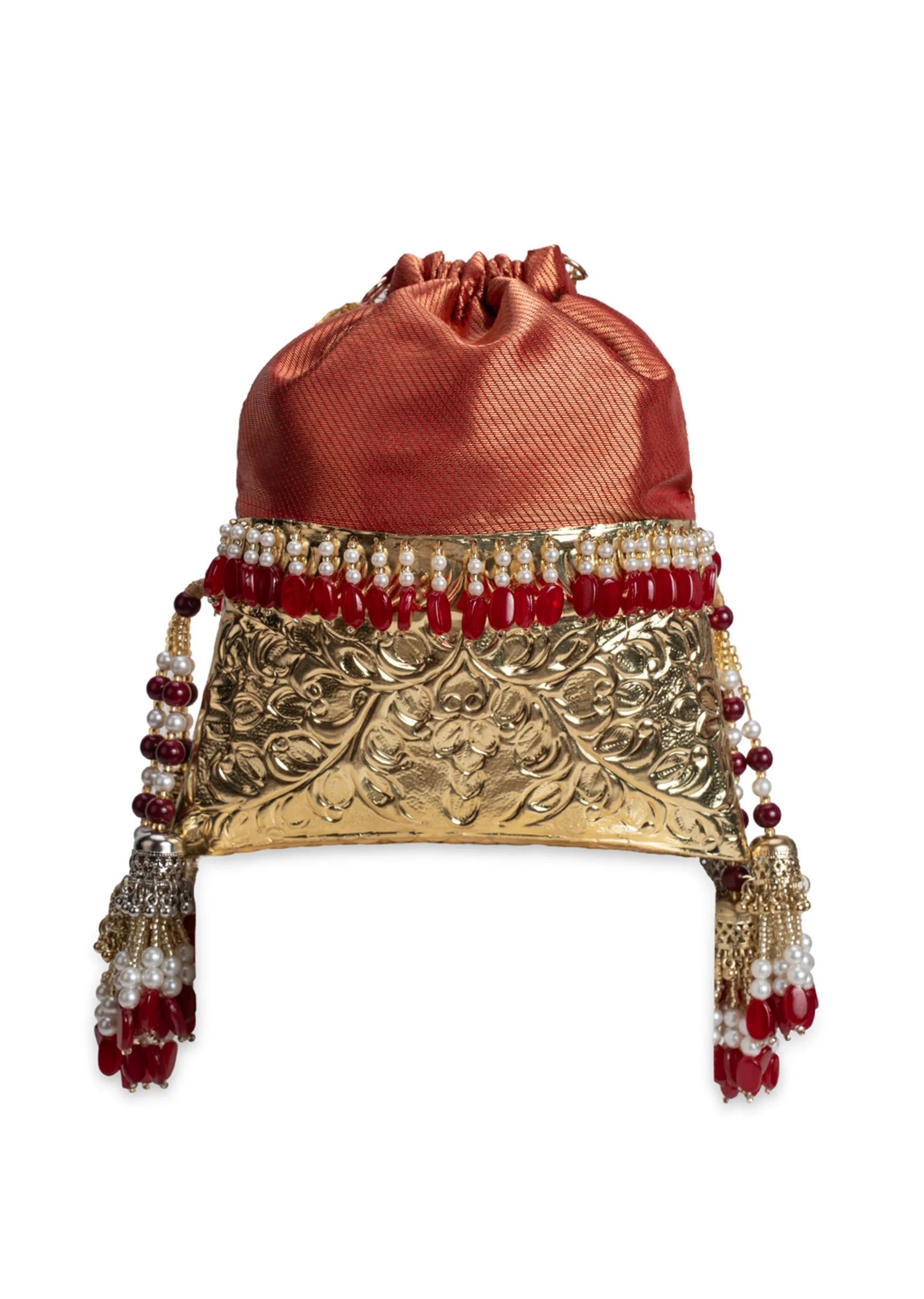 Red Brocade Potli Bag - Image 6