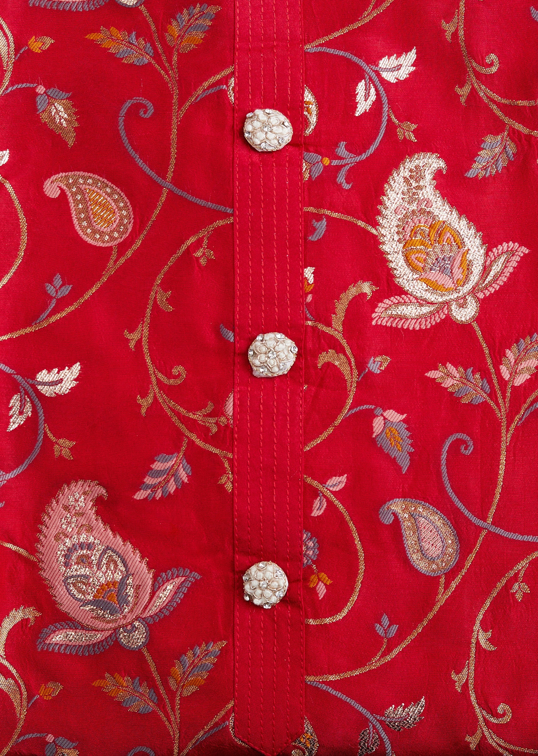Red Brocade Suit - Image 2