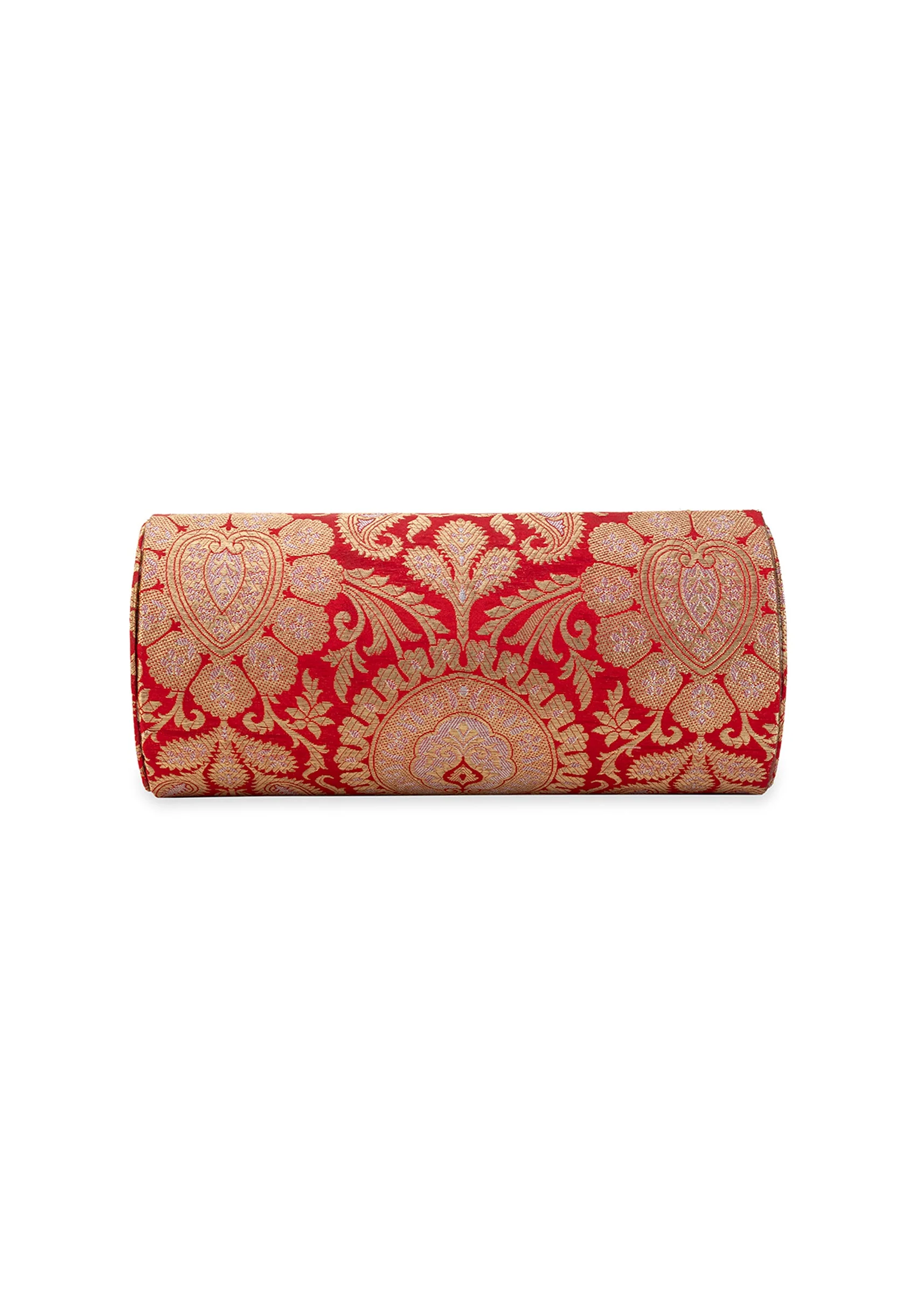 Red Brocade Textured Paisley Motif Bag - Image 3