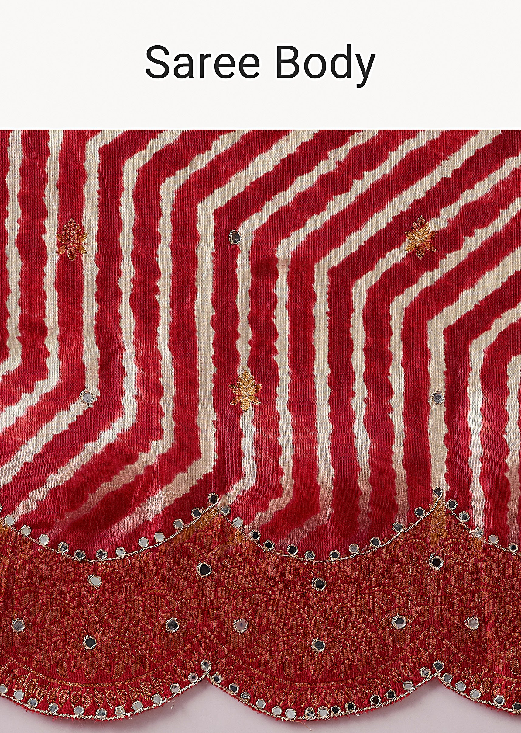 Red Celebration Duo – Printed Saree For Her And Kurta Set For Him - Image 9