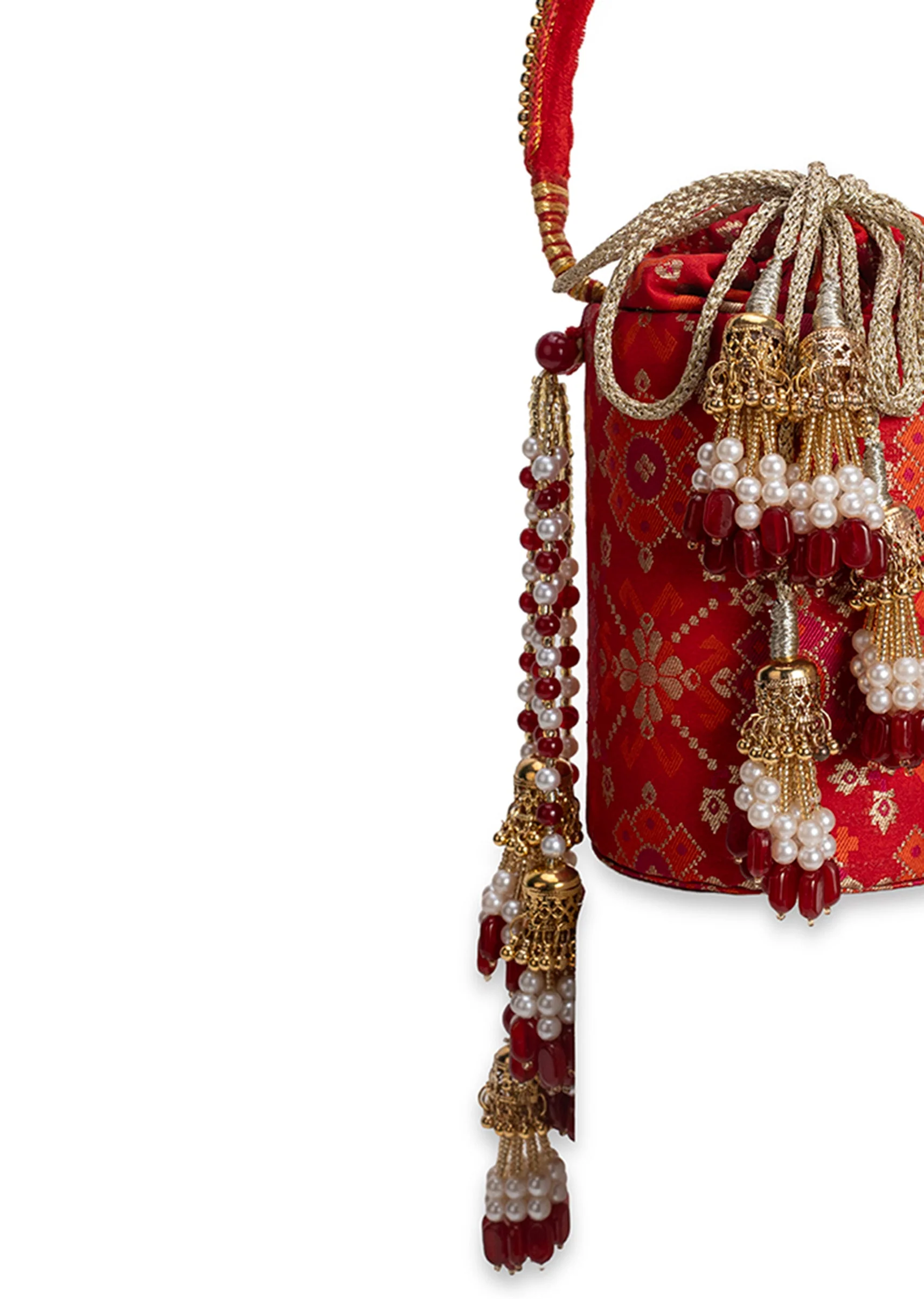 Red Cotton Potli Bag - Image 3
