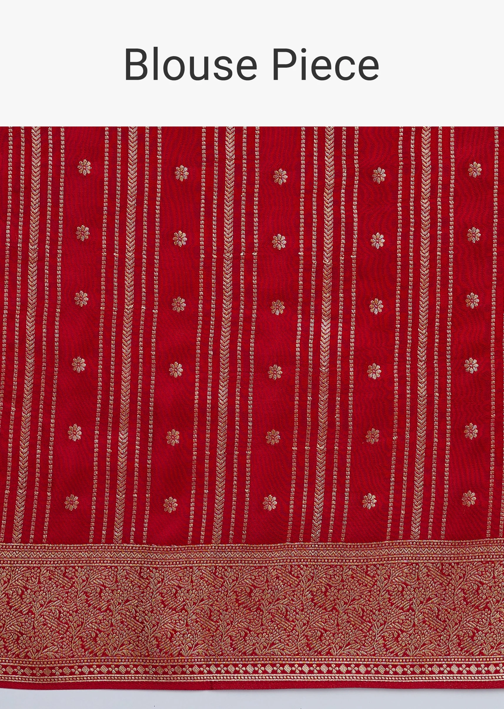 Red Dola Silk Saree With Zari Woven Border And Pallu - Image 10