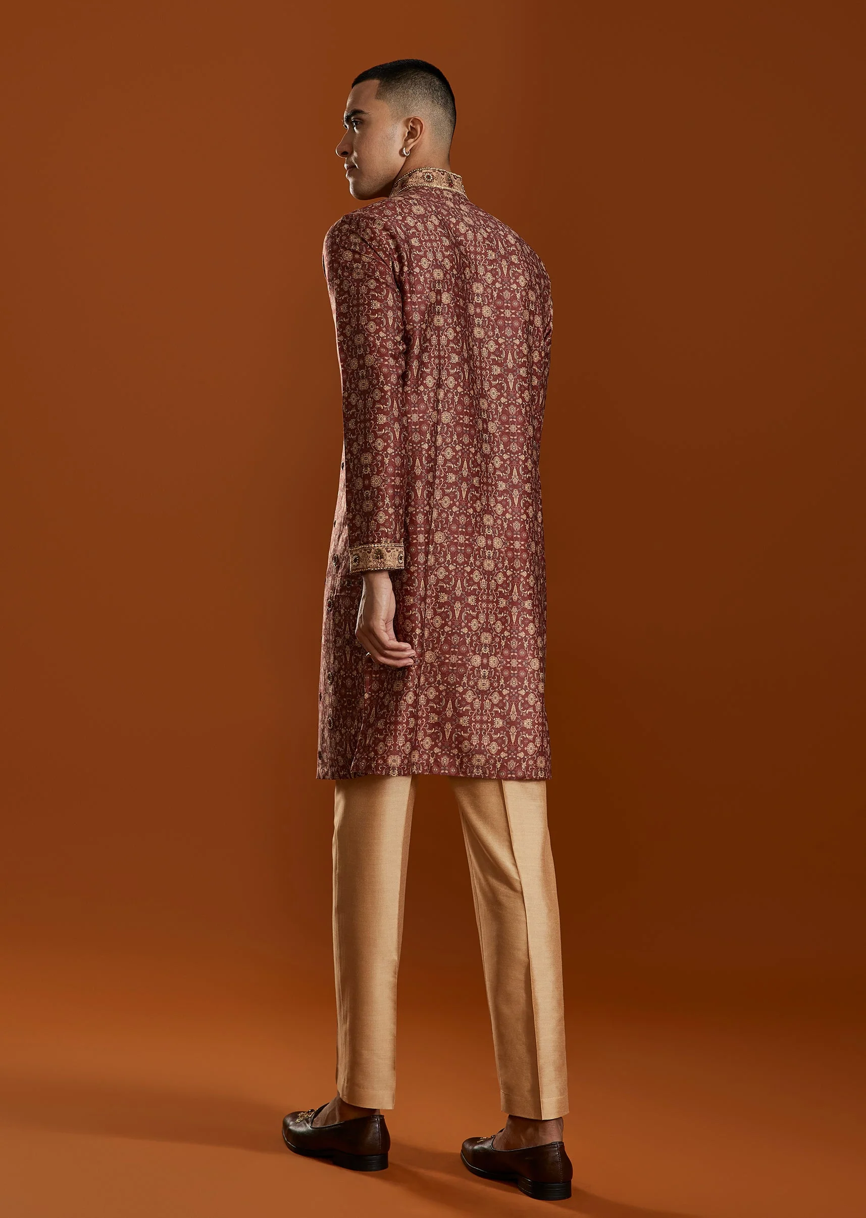 Red Embroidered Kurta Set - Image 5
