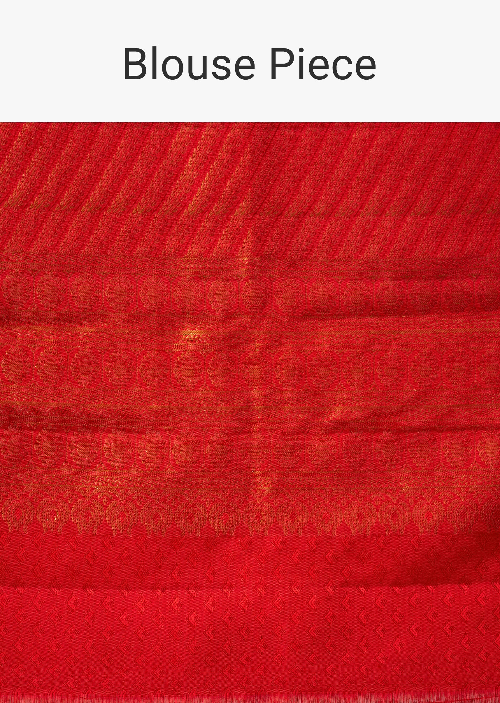 Red Kanjivaram Bridal Saree with Unstitched Blouse - Image 10