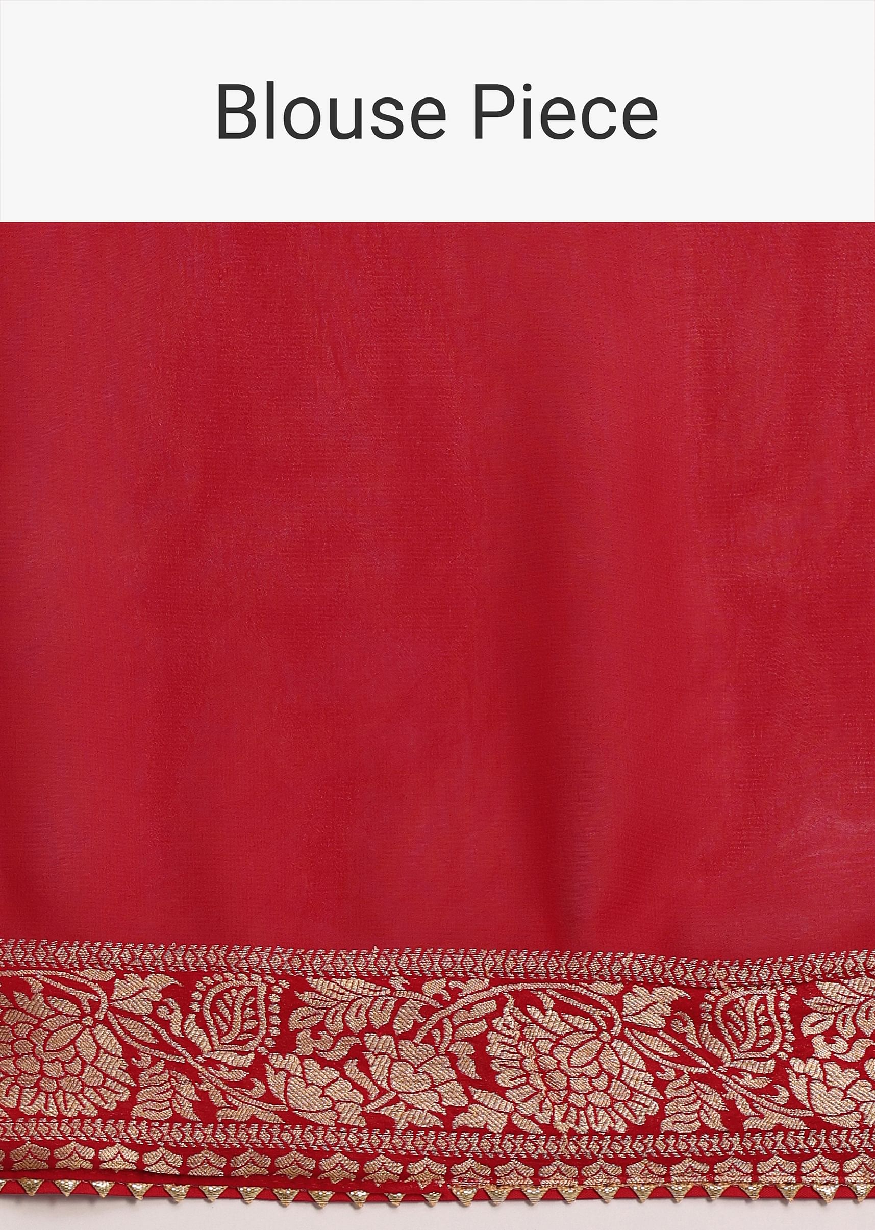 Red Khaddi Georgette Woven Saree With Gotta Patti Border - Image 10