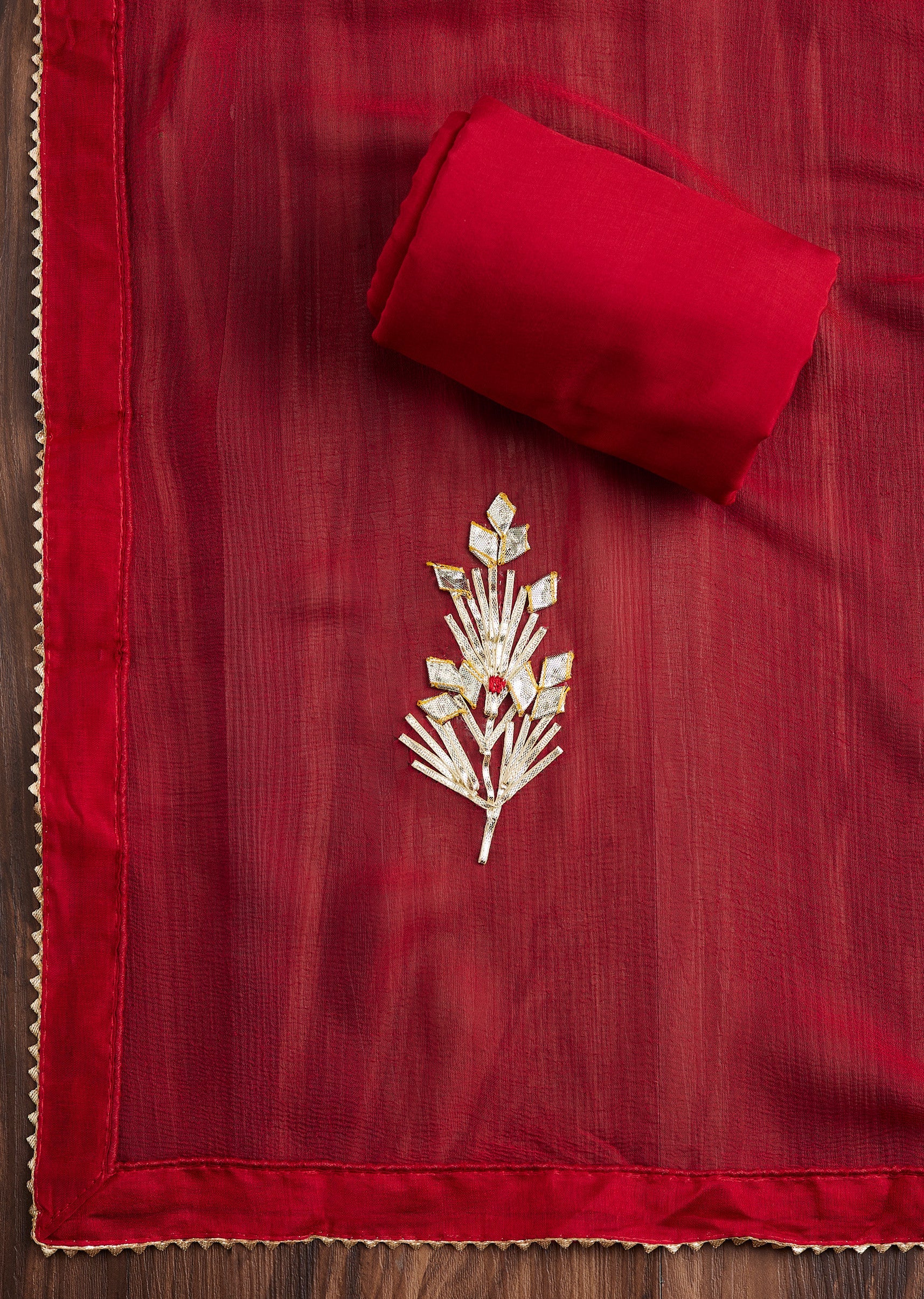 Red Organza Suit - Image 4