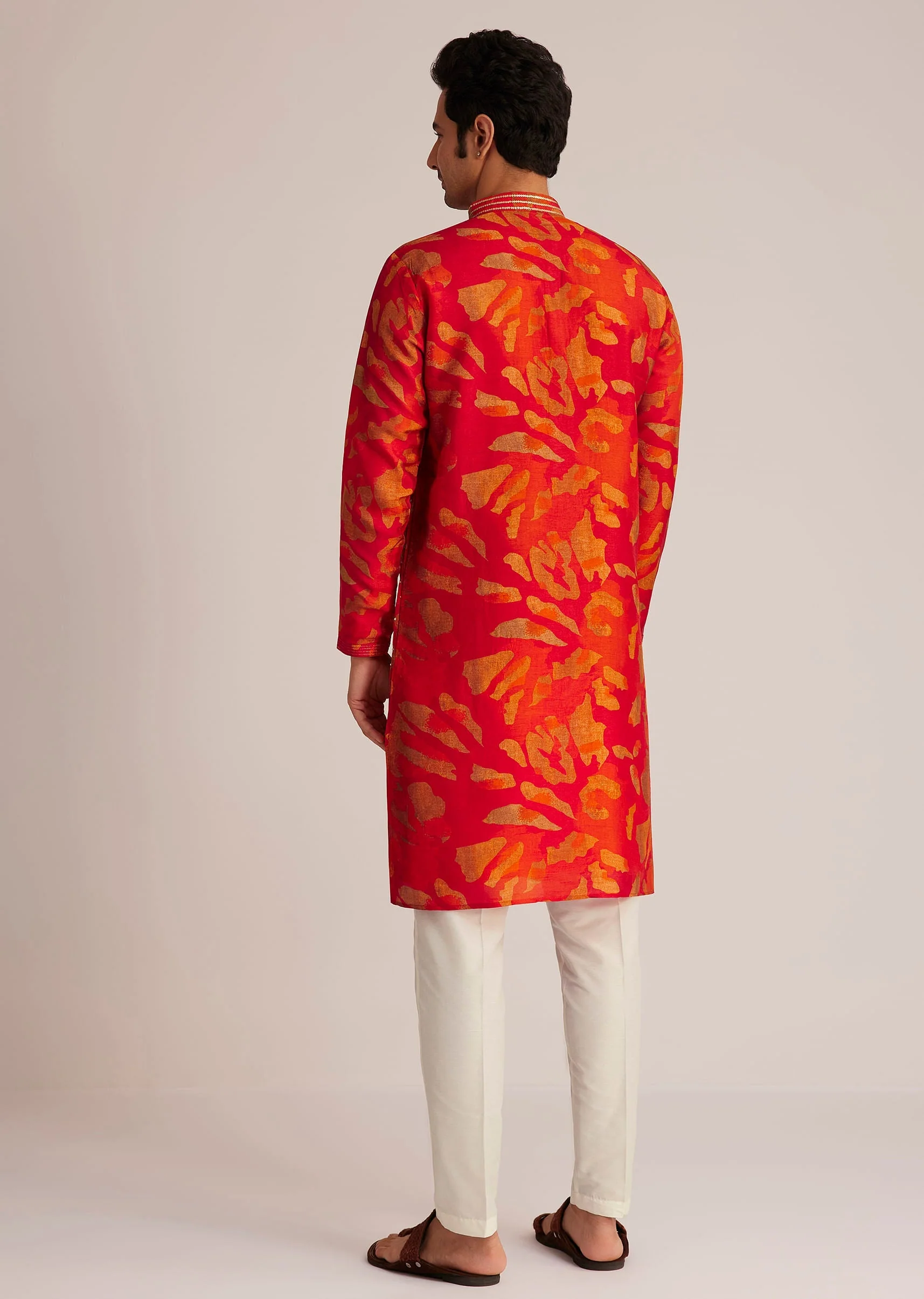 Red Printed Kurta Set - Image 5