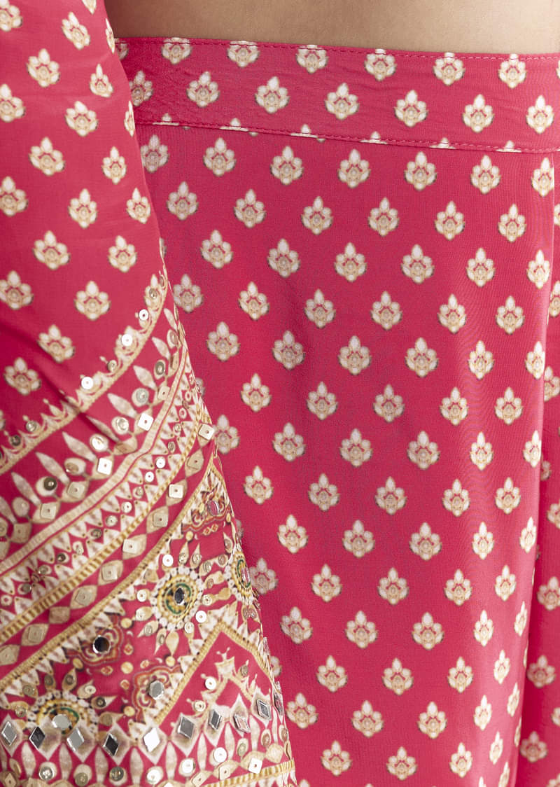 Red Printed Sharara Set - Image 6