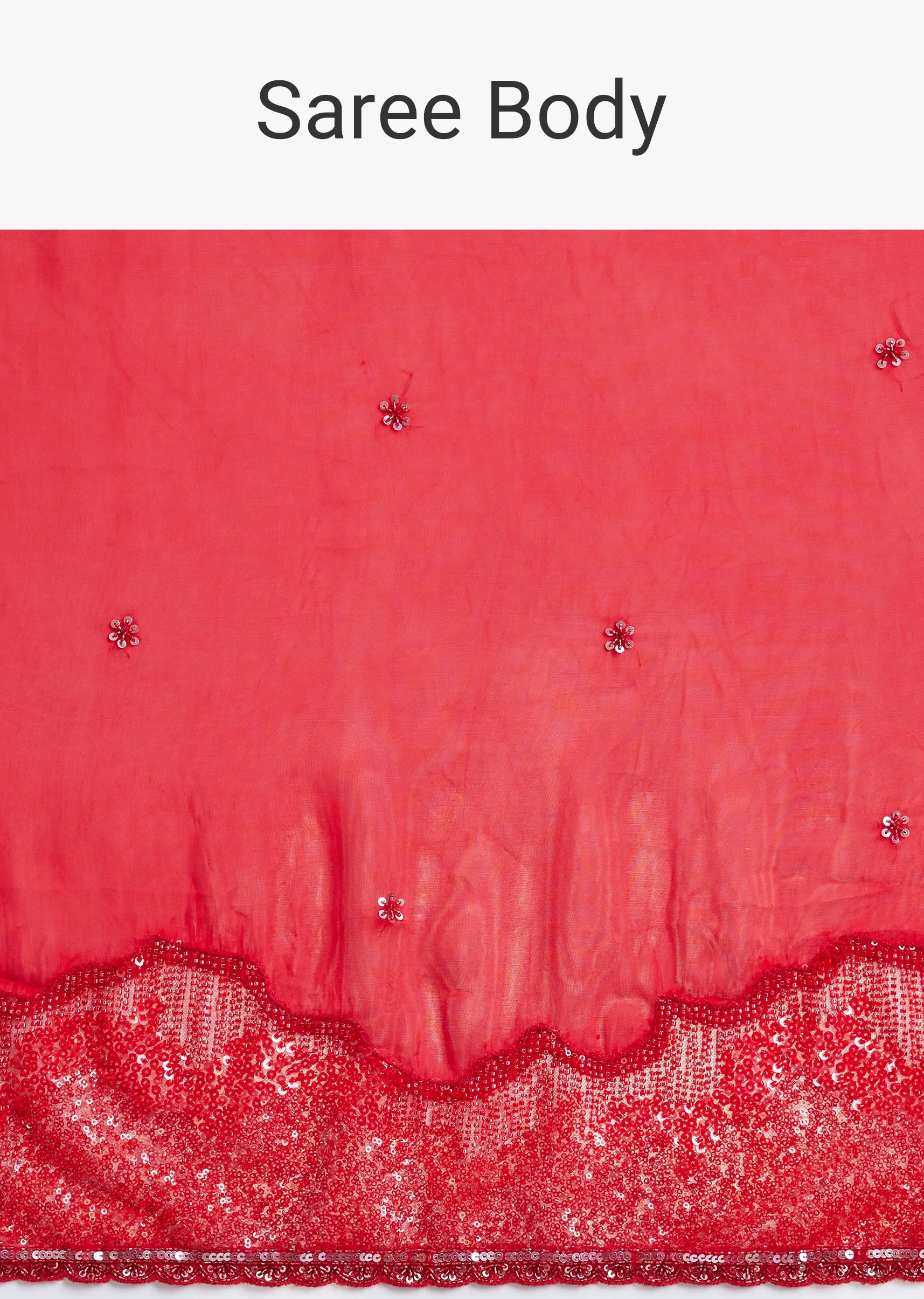 Red Tissue Saree With Heavy Border - Image 9