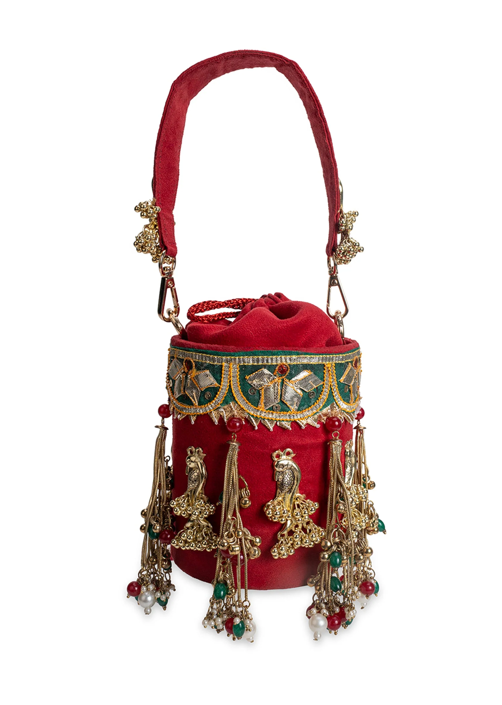 Red Velvet Potli Bag - Image 6