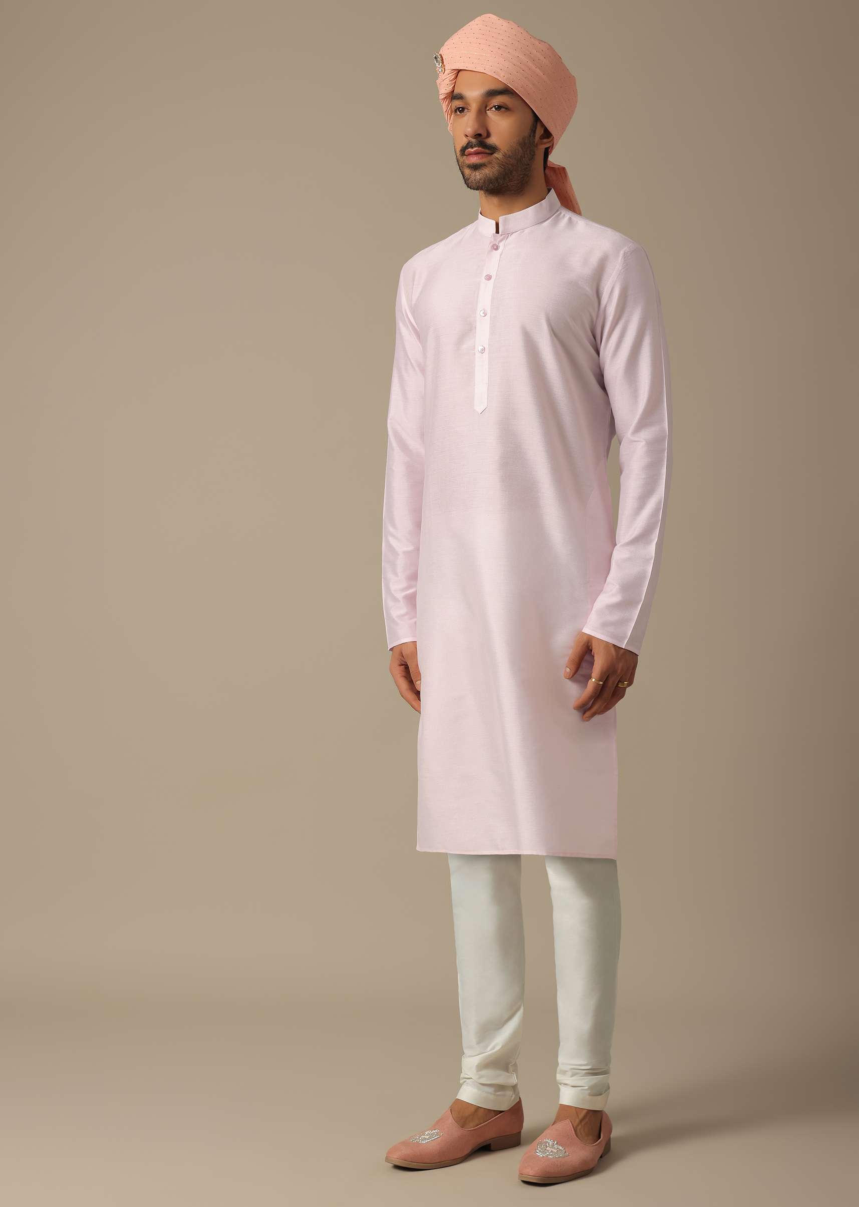 Regal Pink Groom's Sherwani Set - Image 6