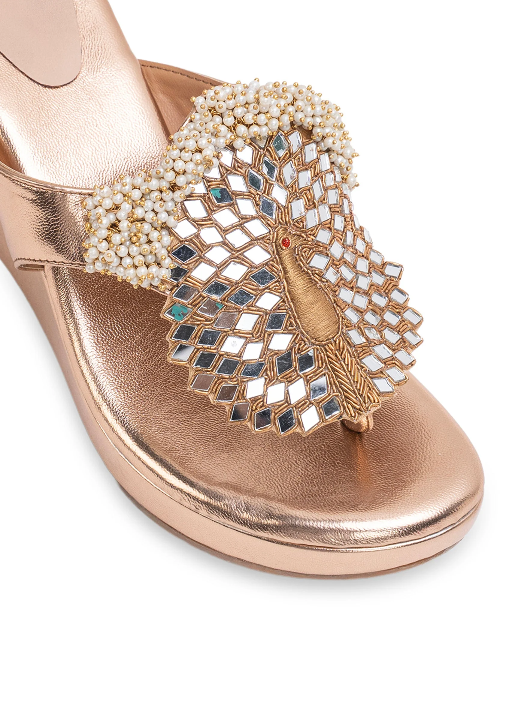 Rose Gold Embellished Wedges - Image 3