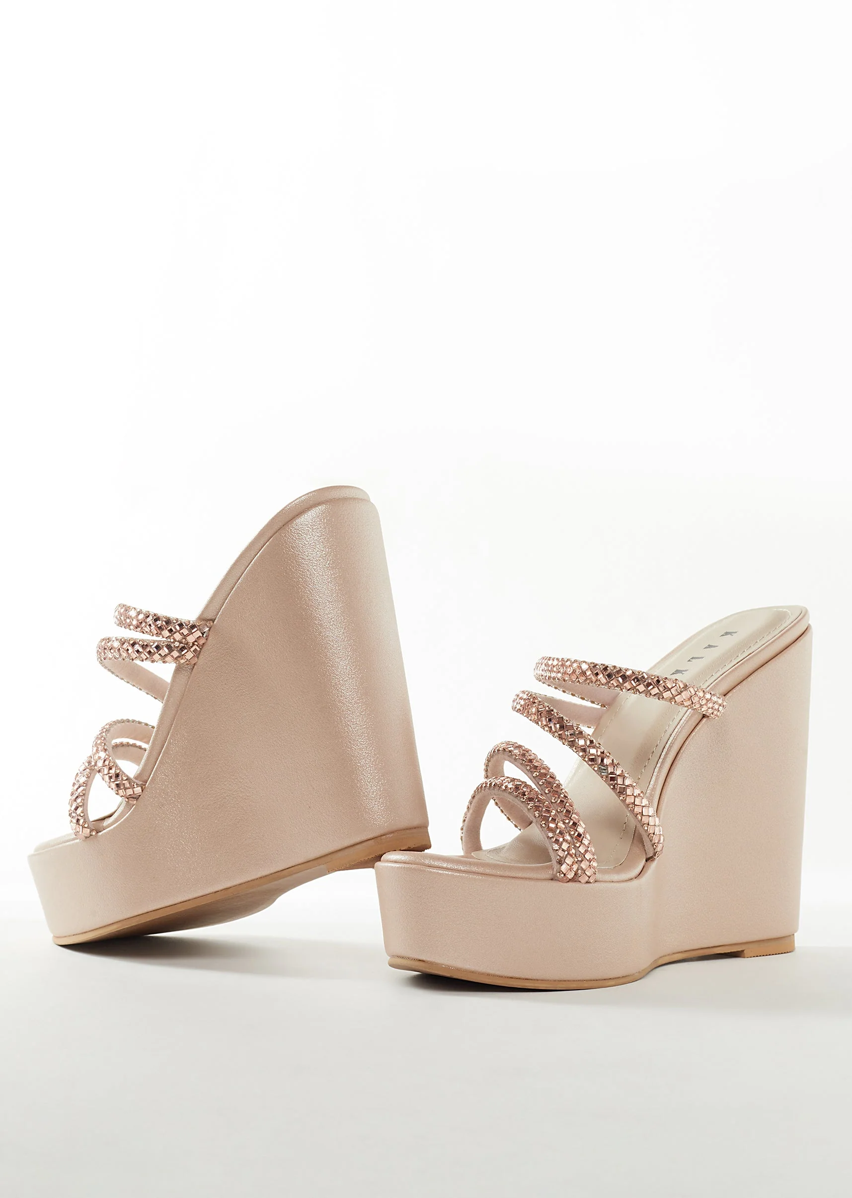 Rose Gold Womens Footwear With Embellished Detail - Image 3