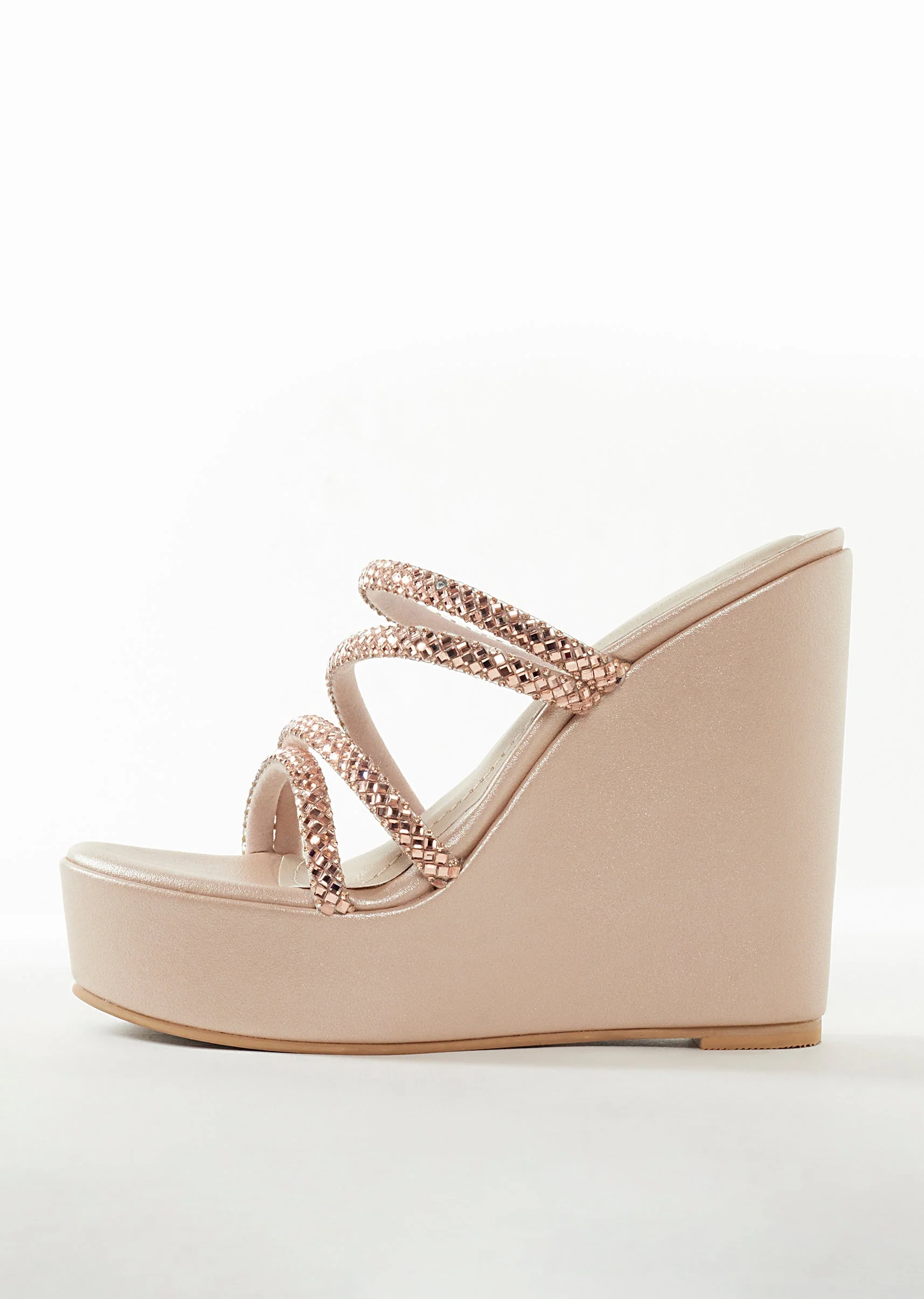 Rose Gold Womens Footwear With Embellished Detail - Image 4