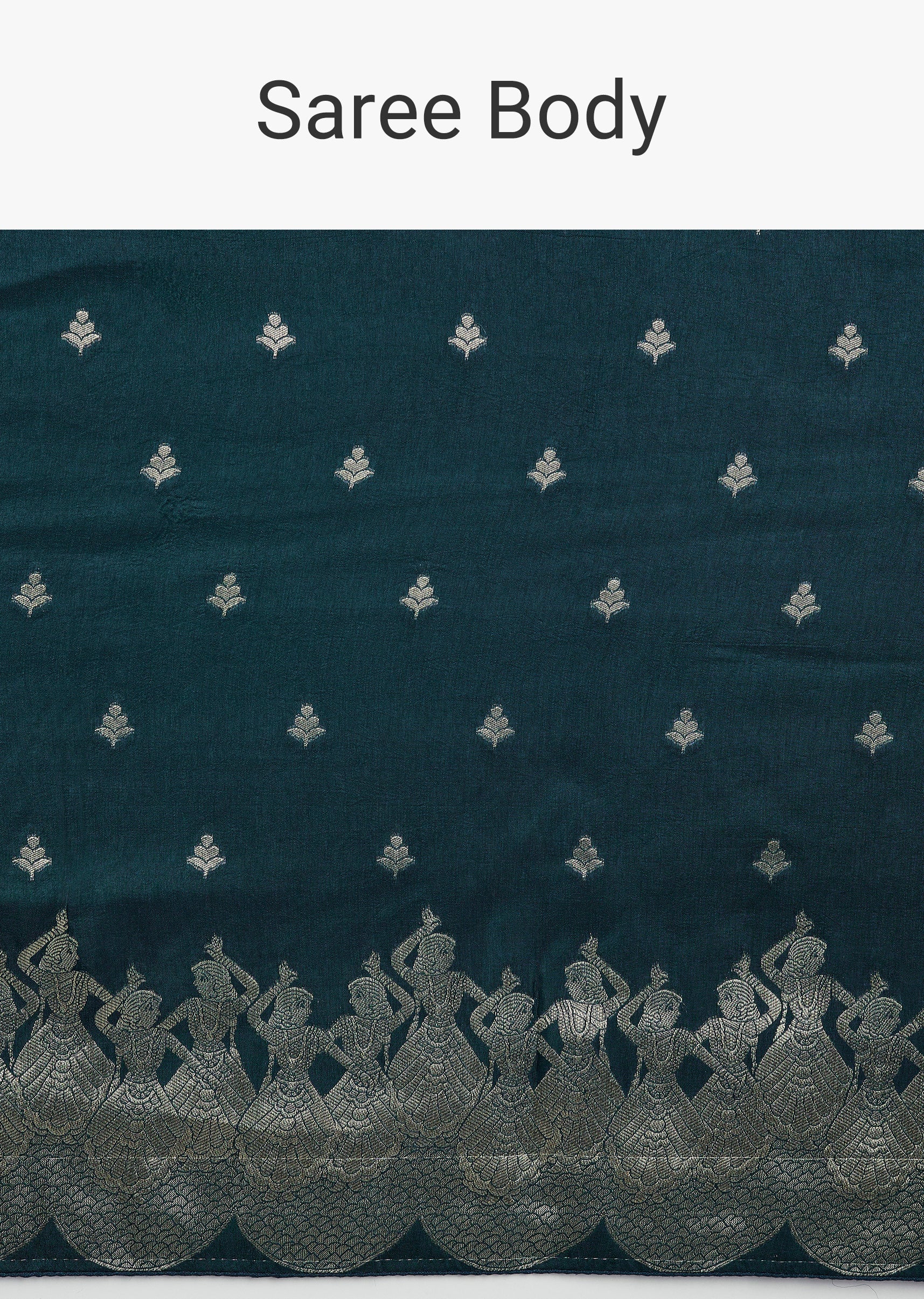 Royal Blue Dola Silk Woven Saree - Image 9