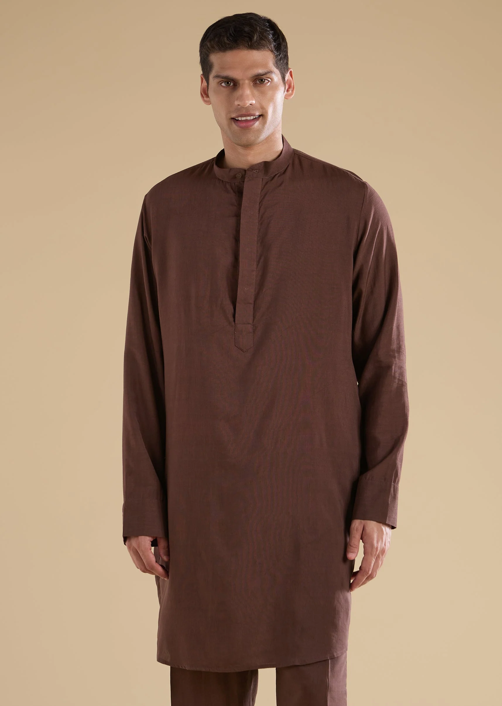 Rust Ajrakh Printed Kurta Jacket Set - Image 6