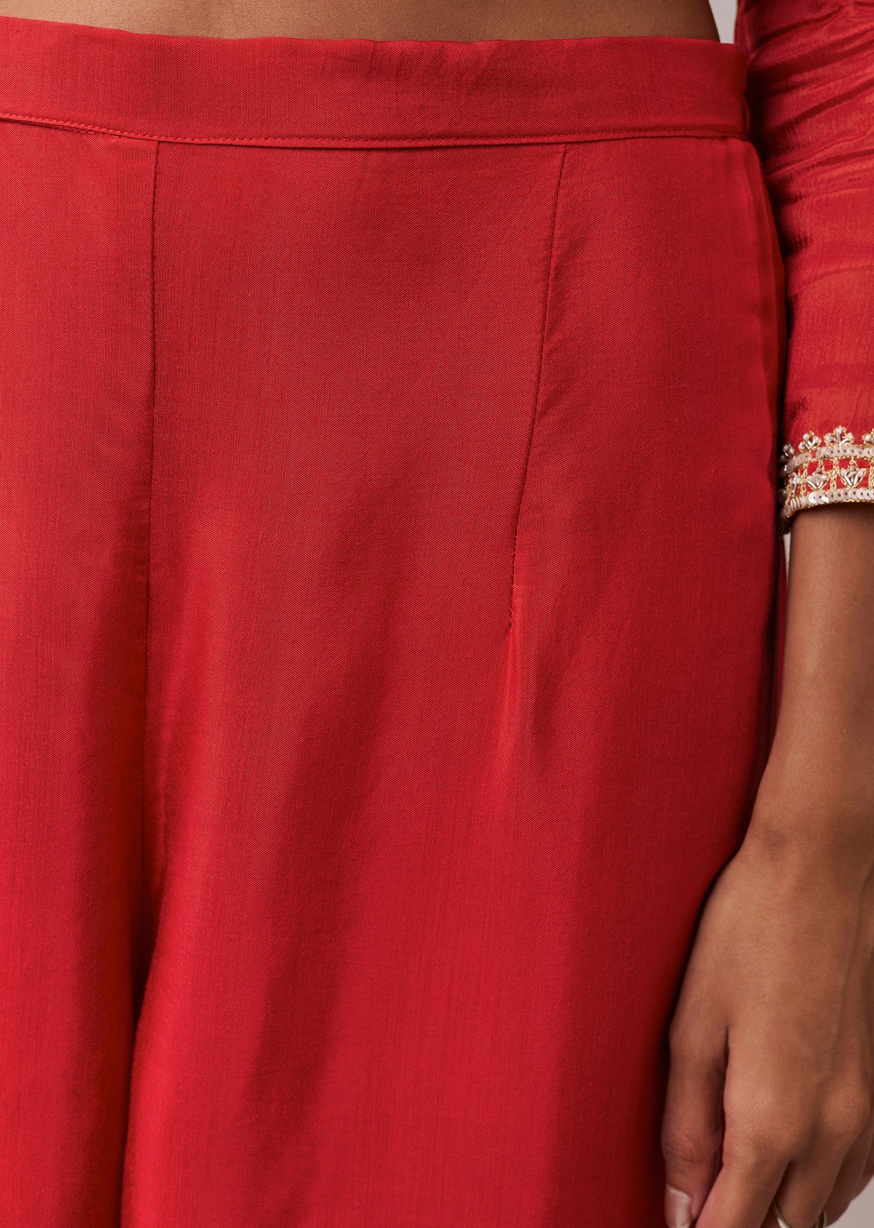 Rust Chinon Zardozi Work Anarkali Set - Image 6