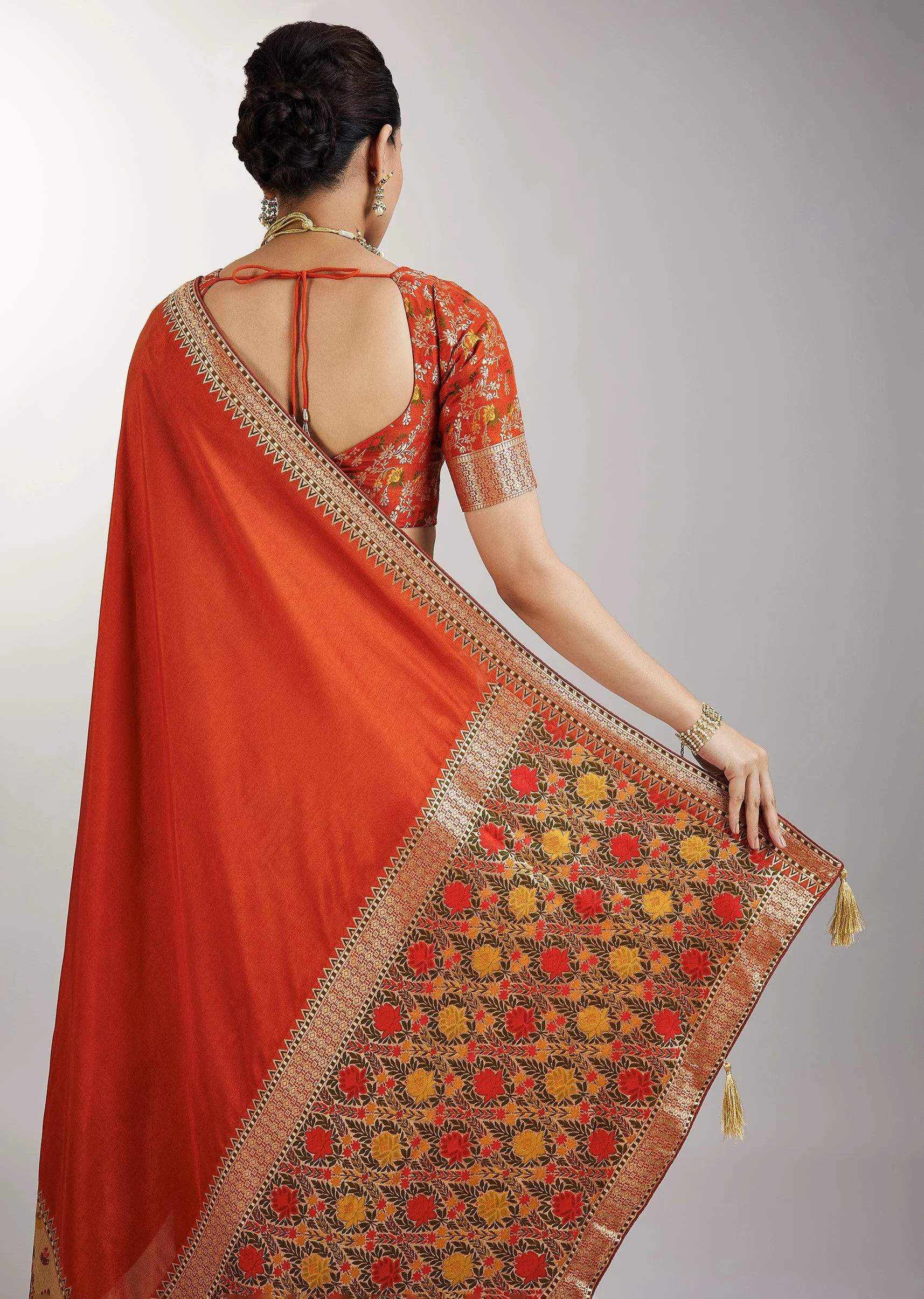 Rust Dola Silk Paithani Saree - Image 6