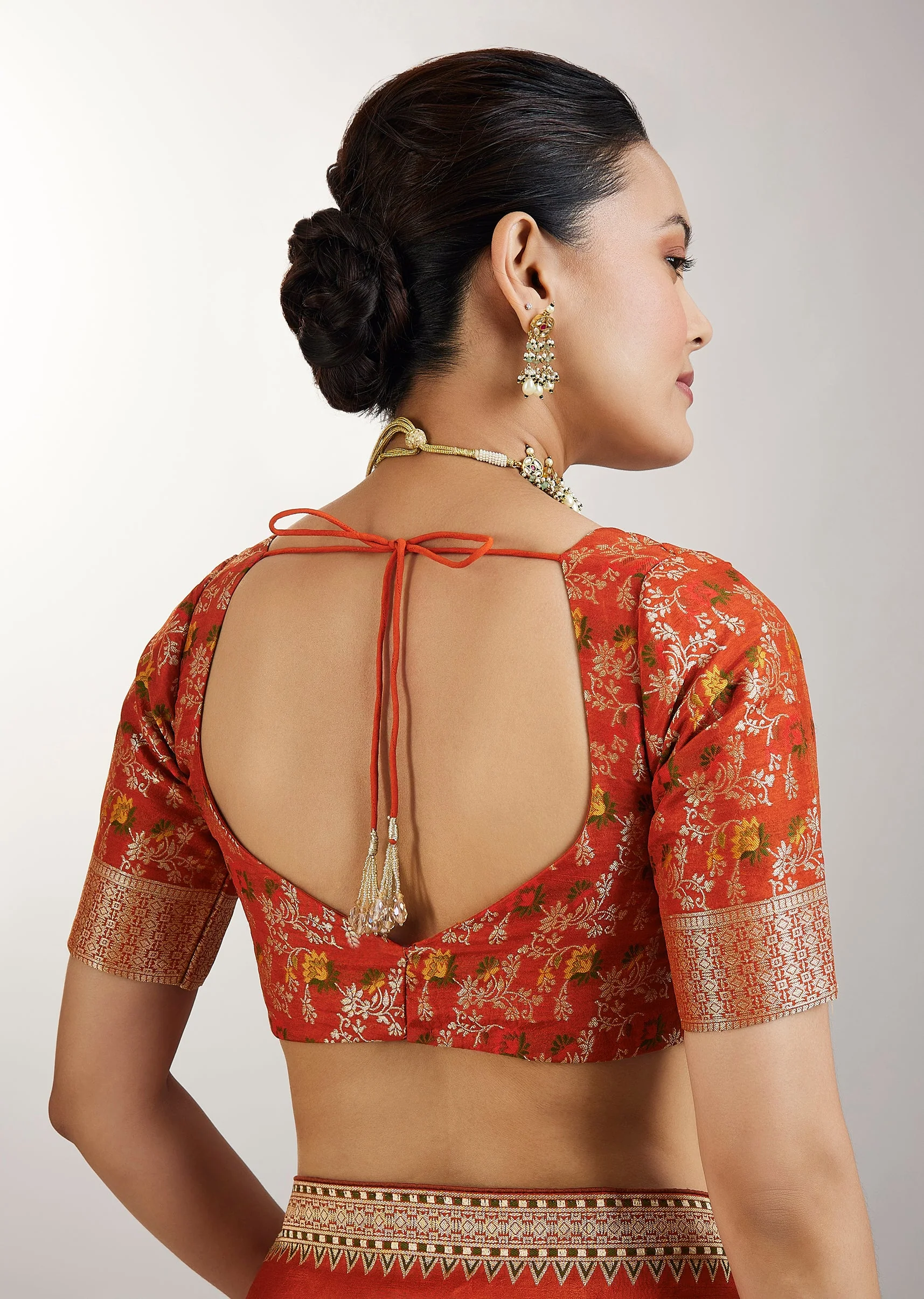 Rust Dola Silk Paithani Saree - Image 8