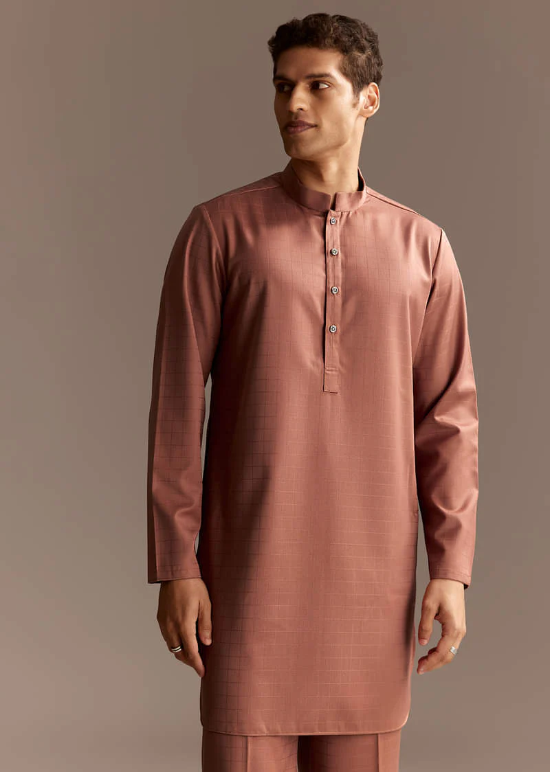 Rust Kurta Jacket Set With Palazzo Pants - Image 7