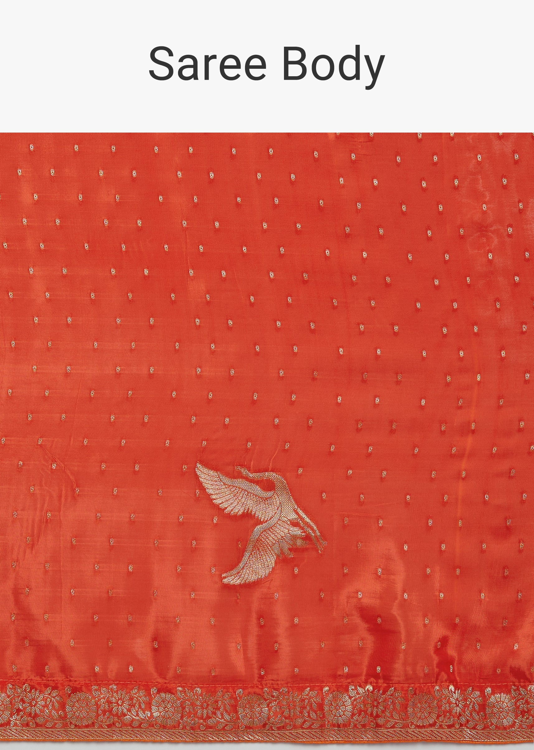 Rust Orange Dola Silk Saree - Image 9