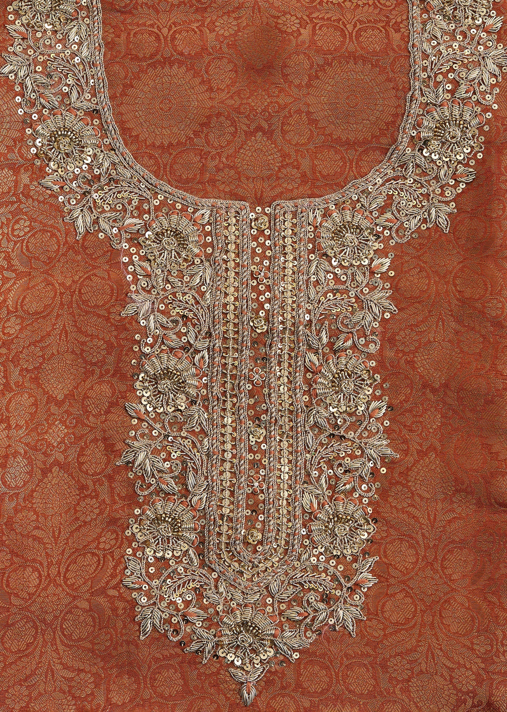 Rust Orange Jacquard Suit - Image 4