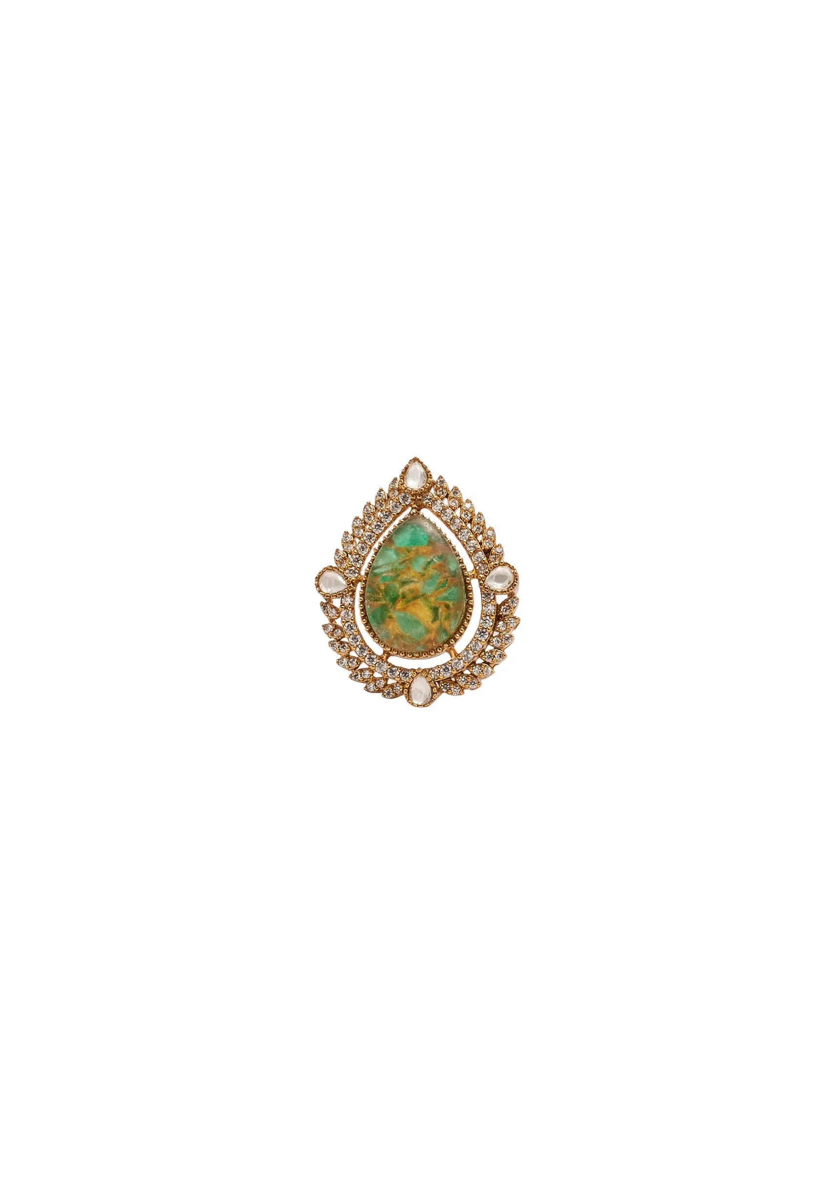 Sea Green Gold Ring - Image 2