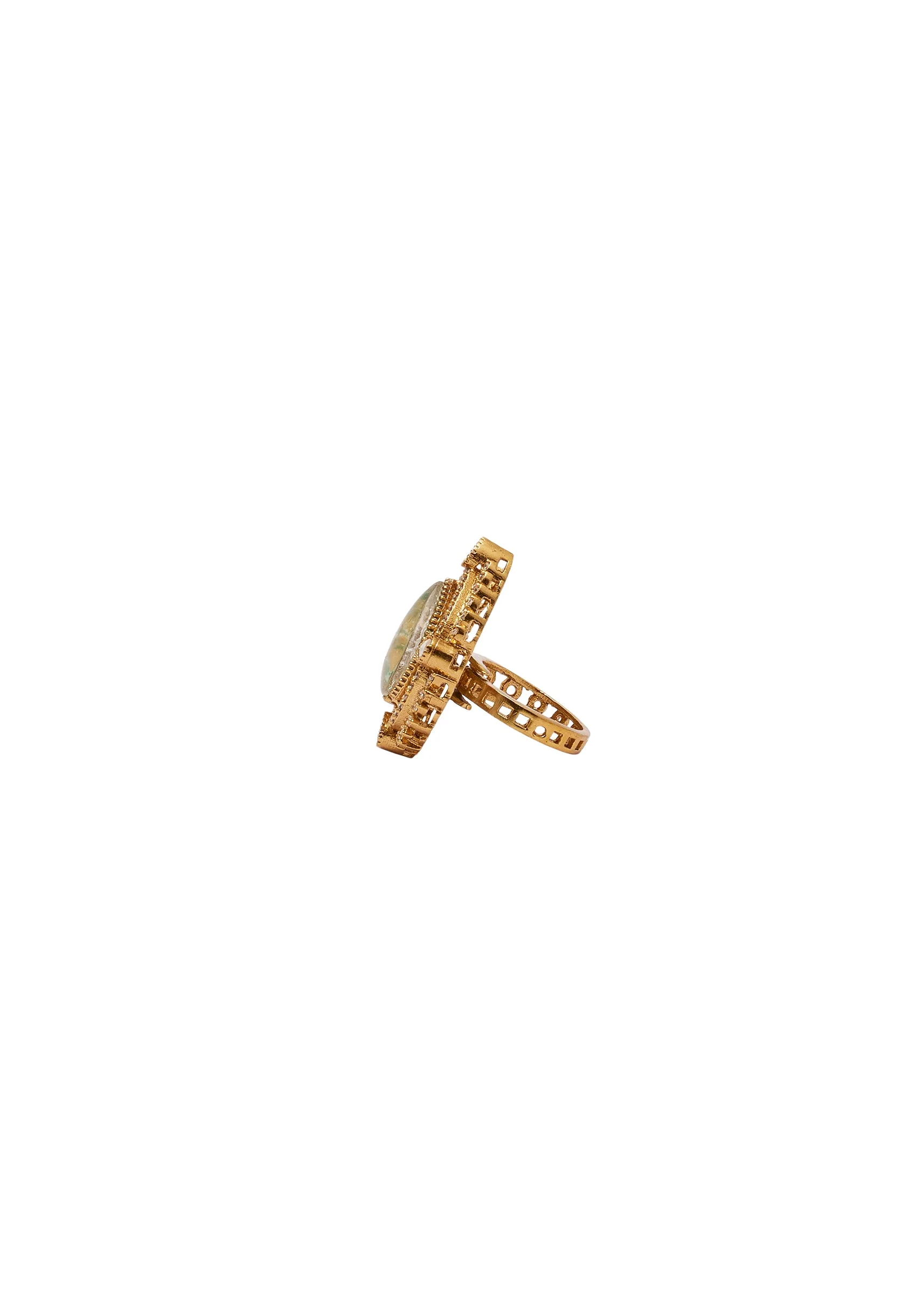 Sea Green Gold Ring - Image 3