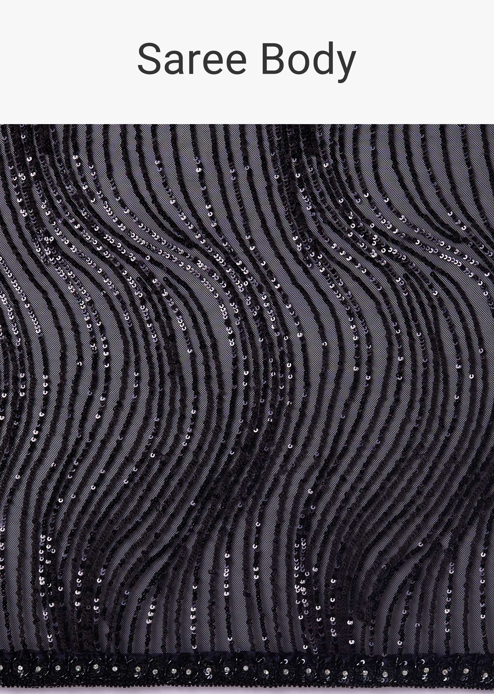 Shimmery Black Sequins Saree With An Embellished Border - Image 6