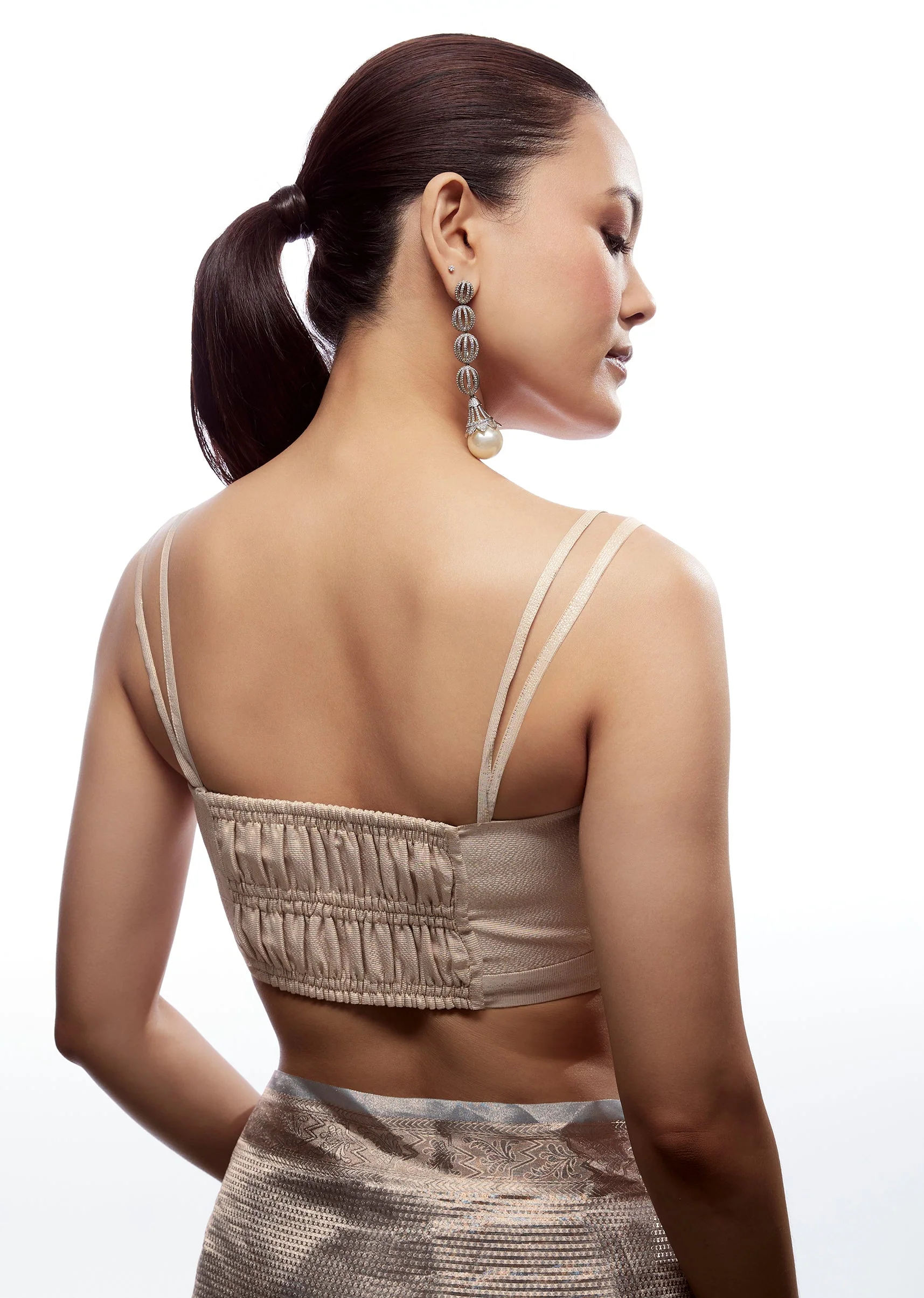 Silver Brocade Sweetheart Blouse - Image 2
