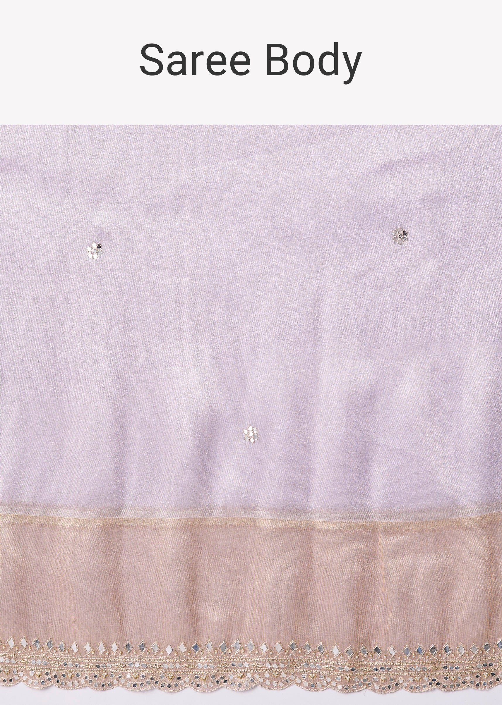 Silver Contrast Border Embroidered Saree With Unstitched Blouse - Image 9