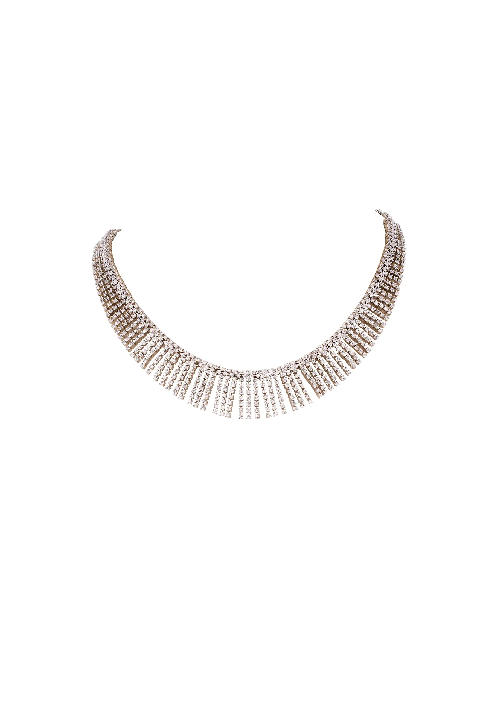 Silver Finish Necklace Set in Zircon Detailing - Image 2