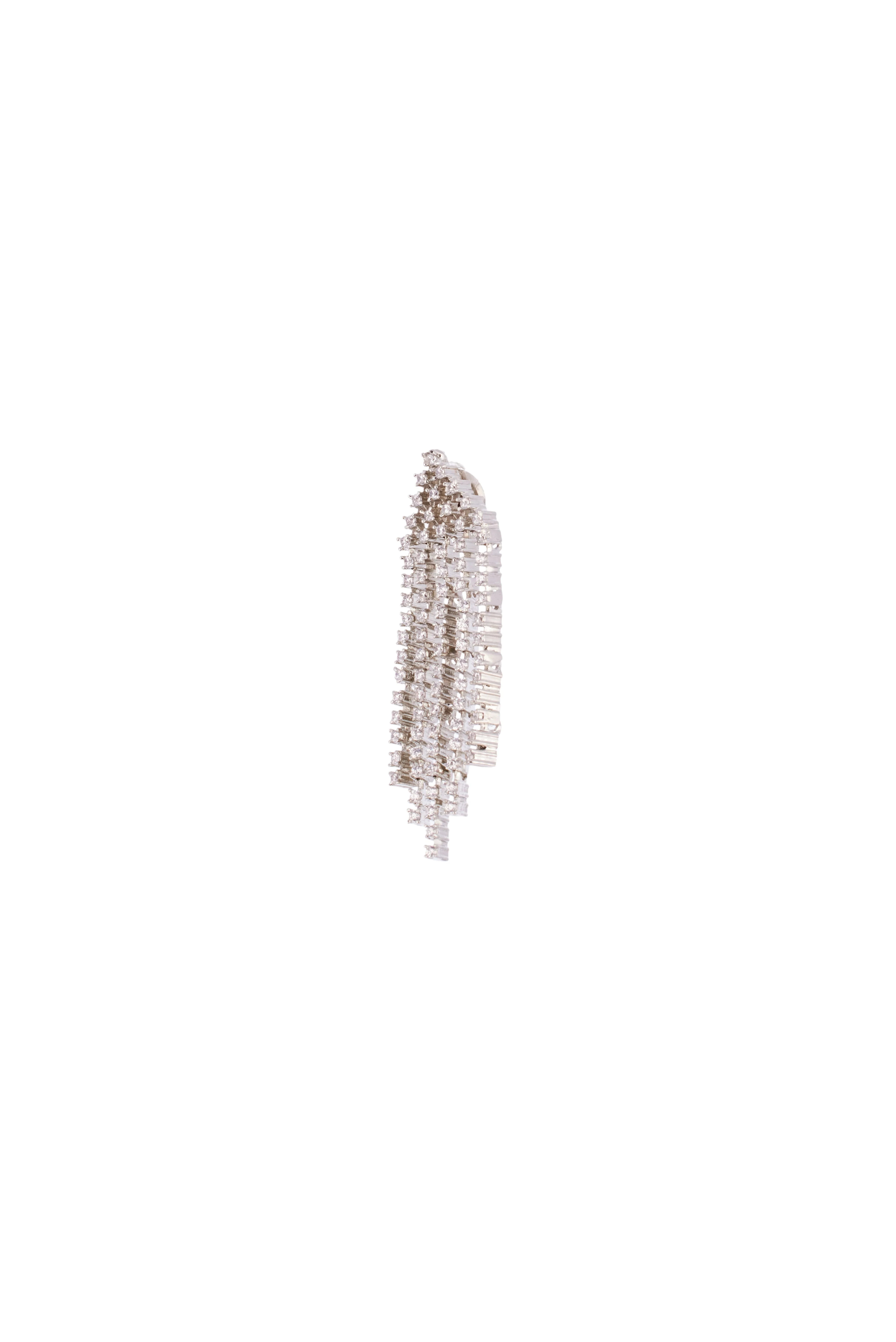 Silver Finish Necklace Set in Zircon Detailing - Image 5