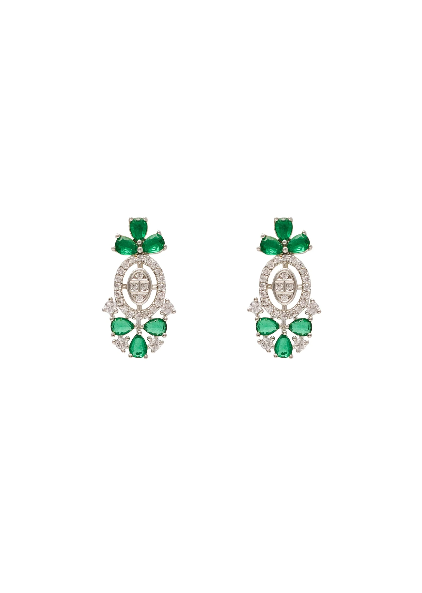 Silver Kundan Zirconia Necklace Set - Image 4