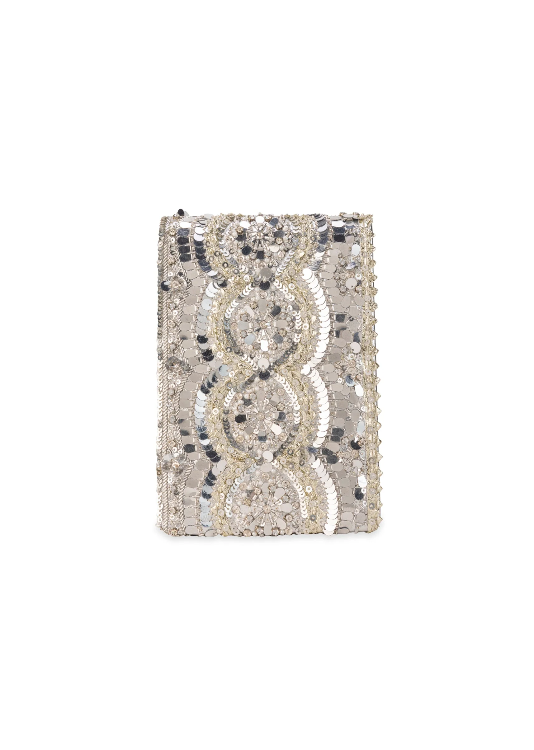 Silver Mirror Embellished Flap Bag - Image 2