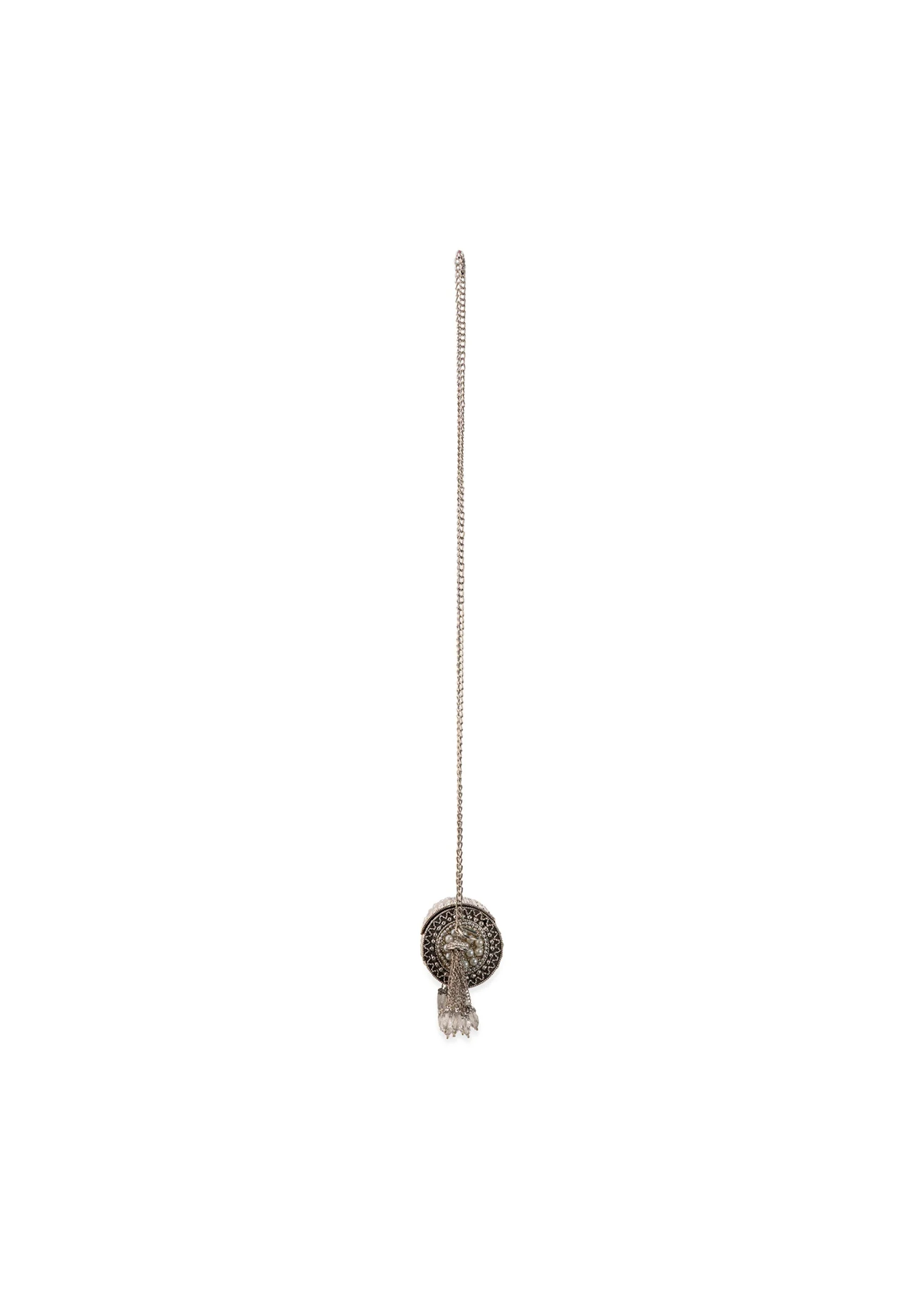 Silver Pearl Embellished Tassel Bag - Image 5
