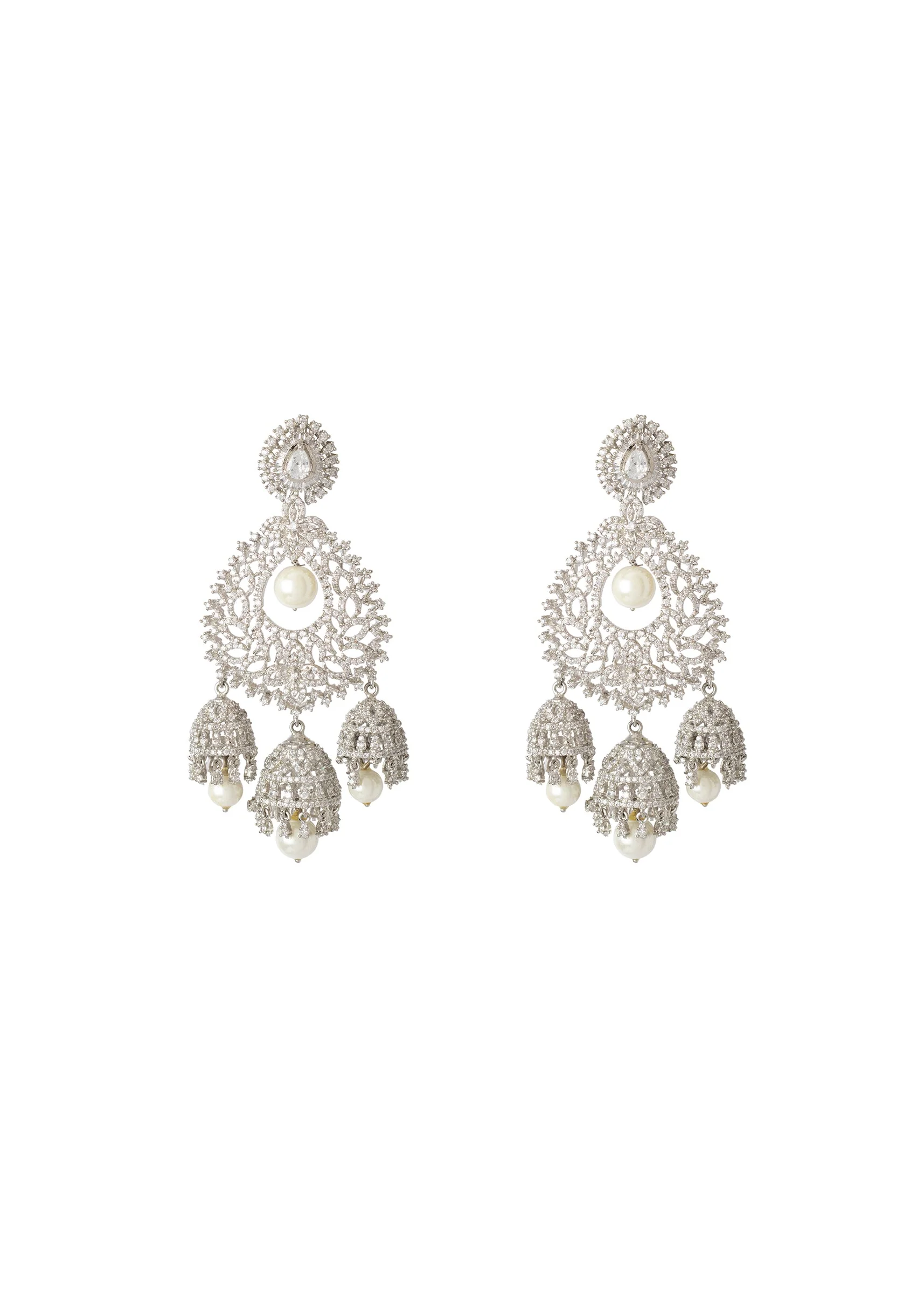 Silver Plated Zircon Earrings - Image 2
