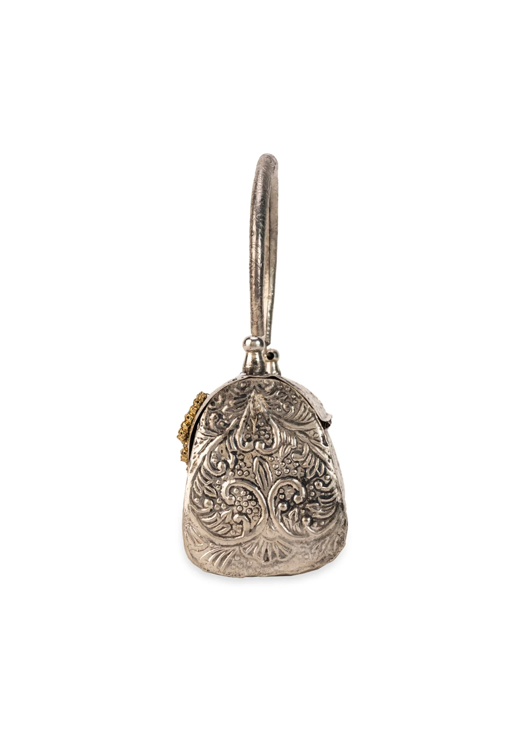 Silver Ruby Encrusted Metal Bag - Image 4