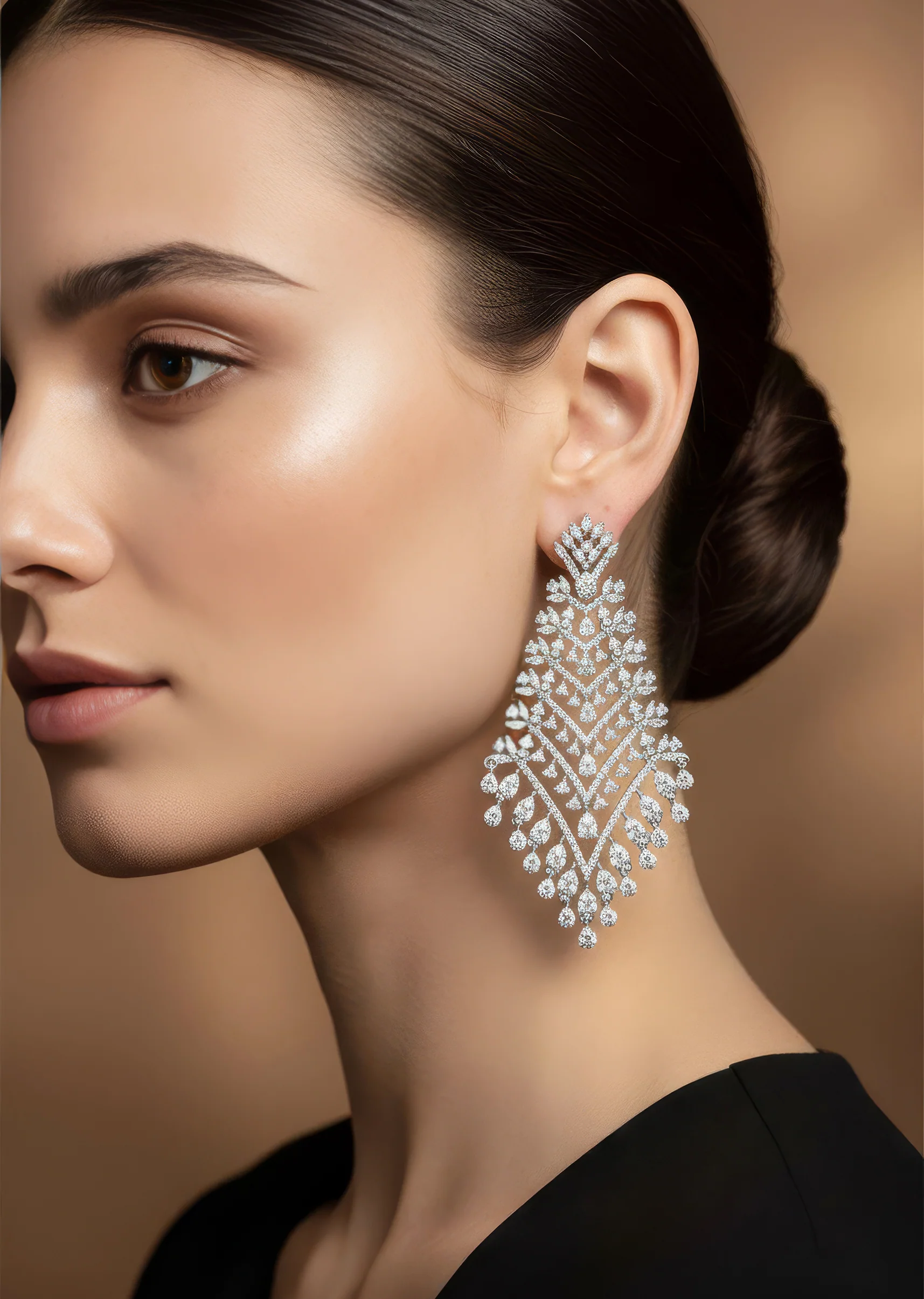 Silver White Earrings