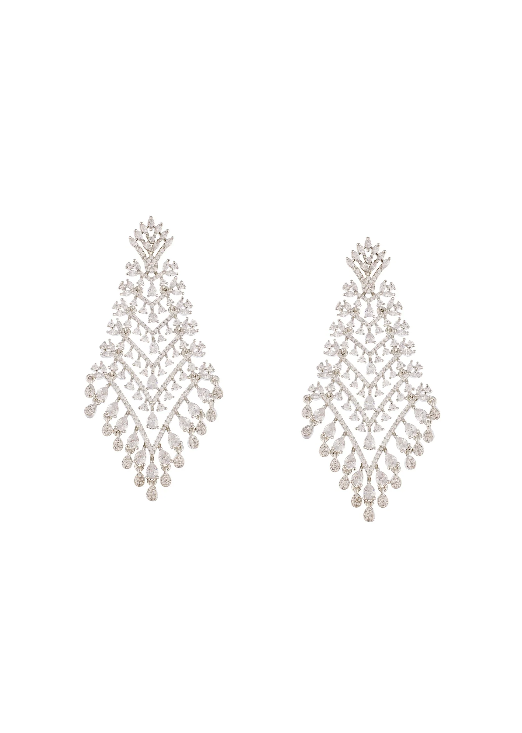 Silver White Earrings - Image 2