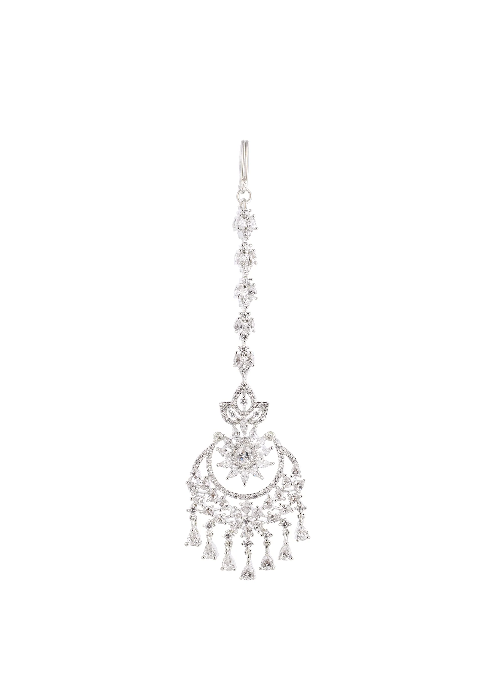 Silver White Maangtikka With Delicate Detail - Image 2