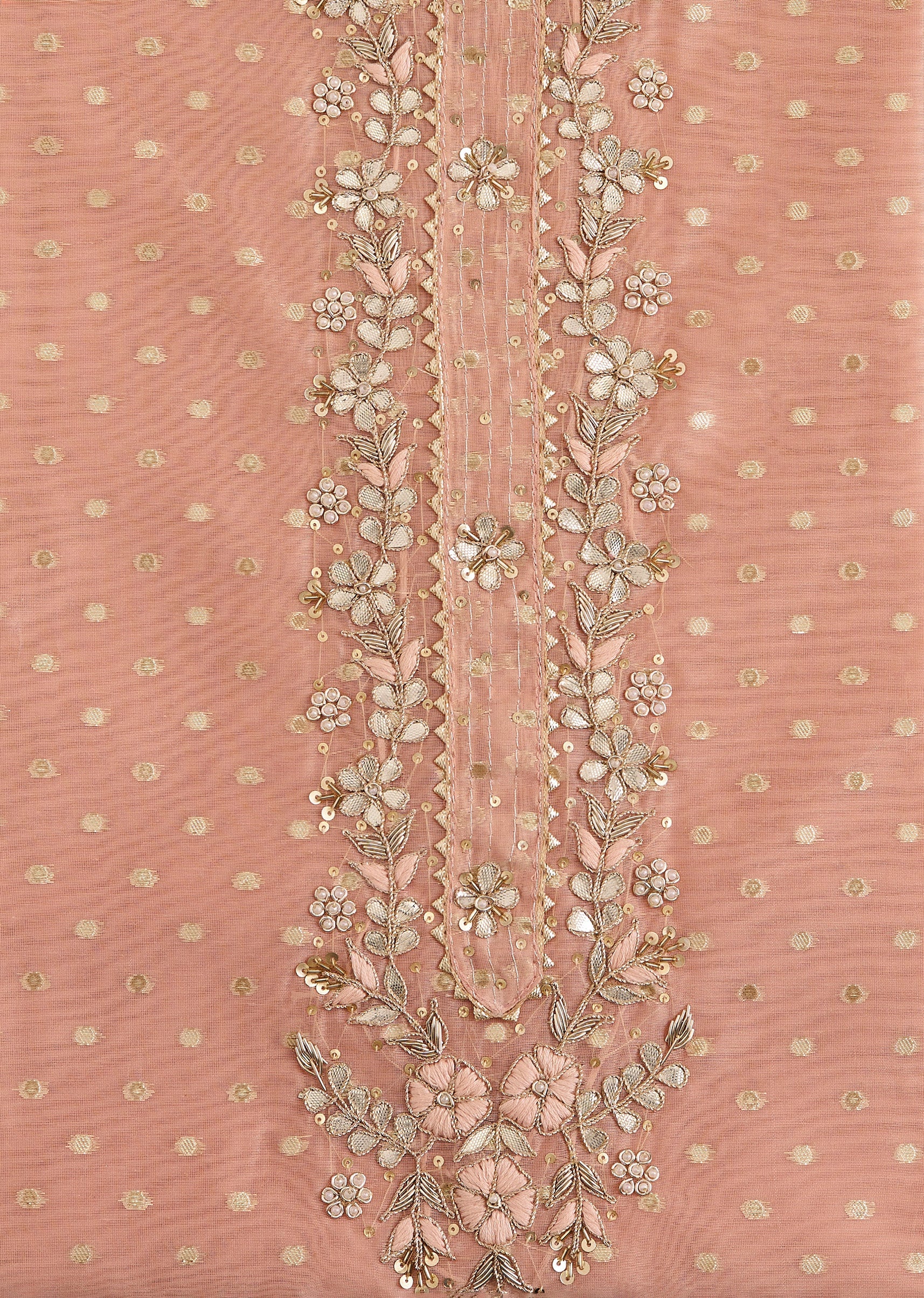 Soft Peach Embroidered Suit - Image 4