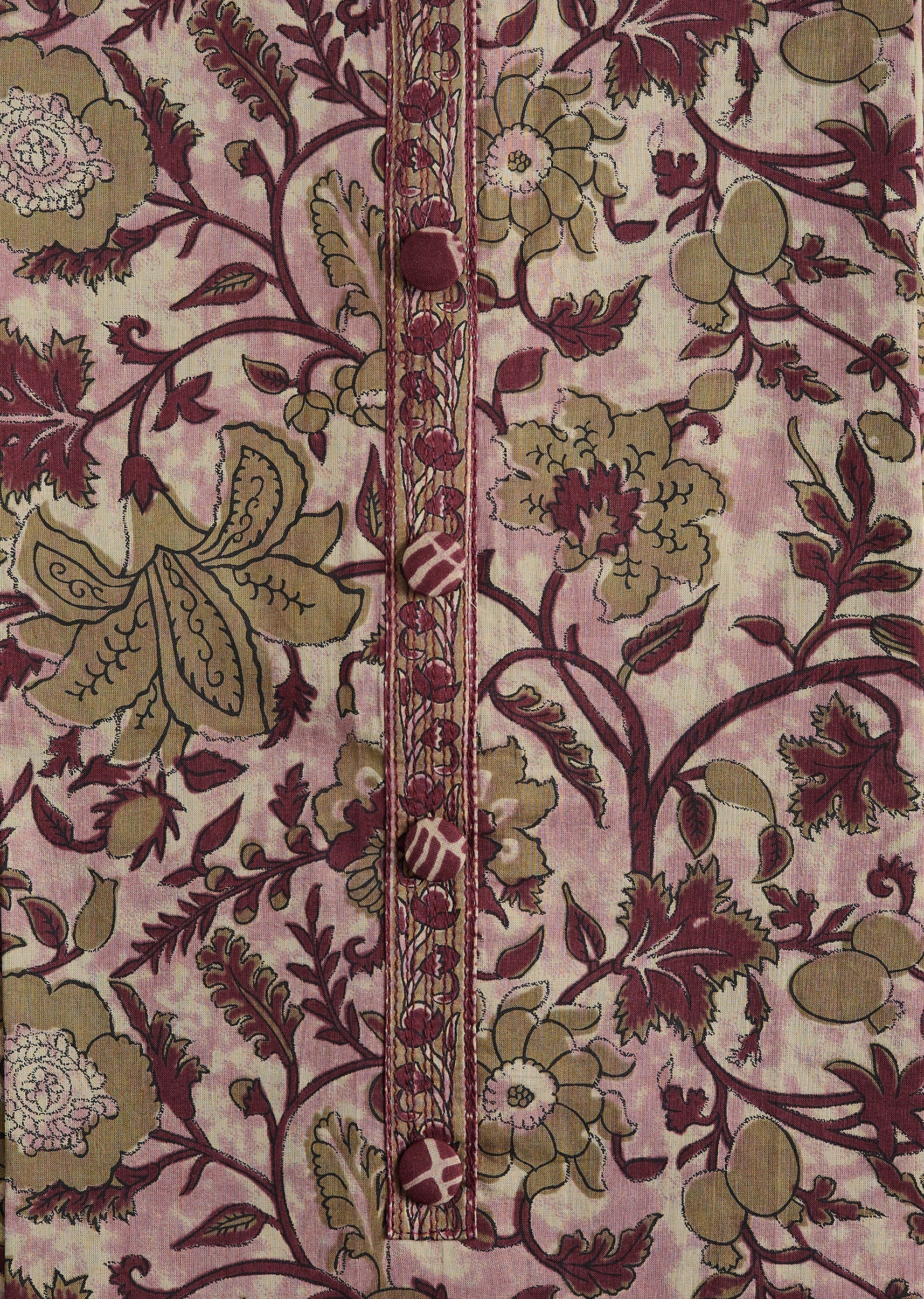 Soft Pink Cotton Printed Unstitched Suit Set - Image 2
