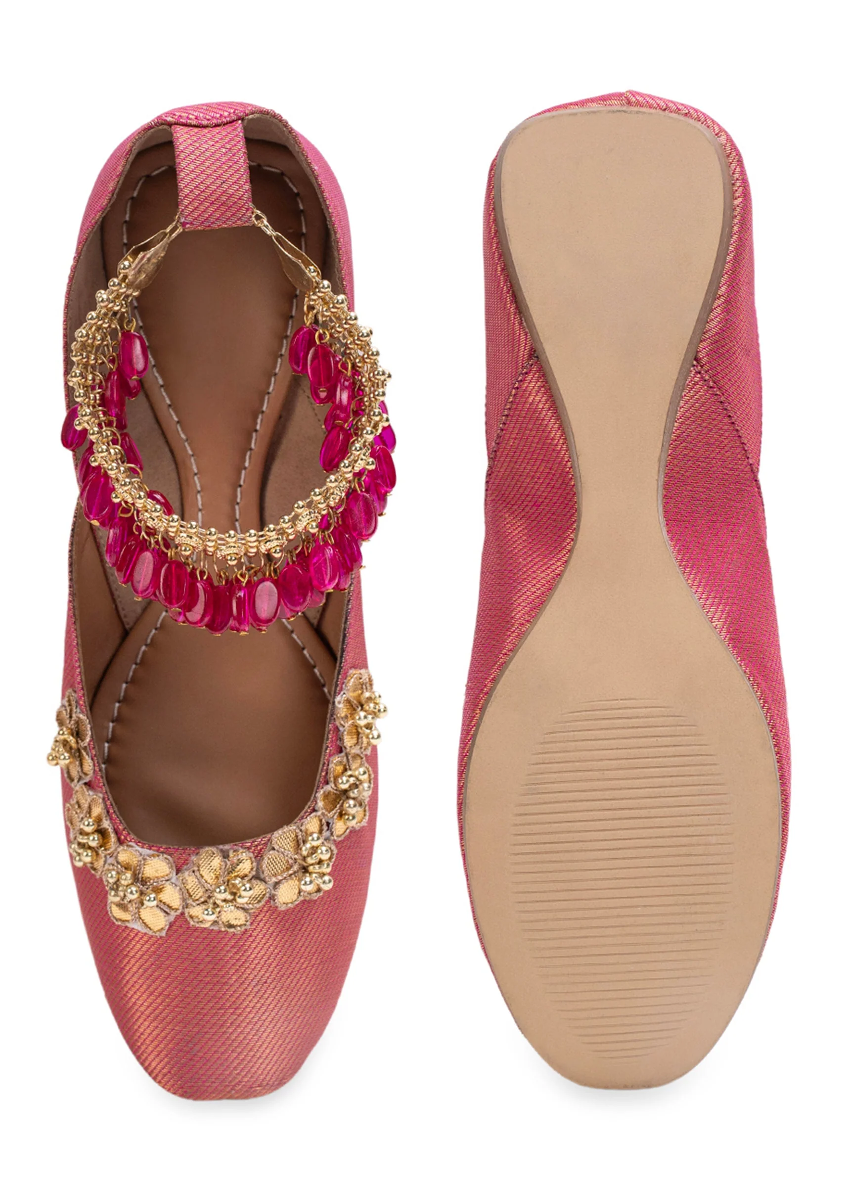 Soft Pink Embellished Jutti - Image 4
