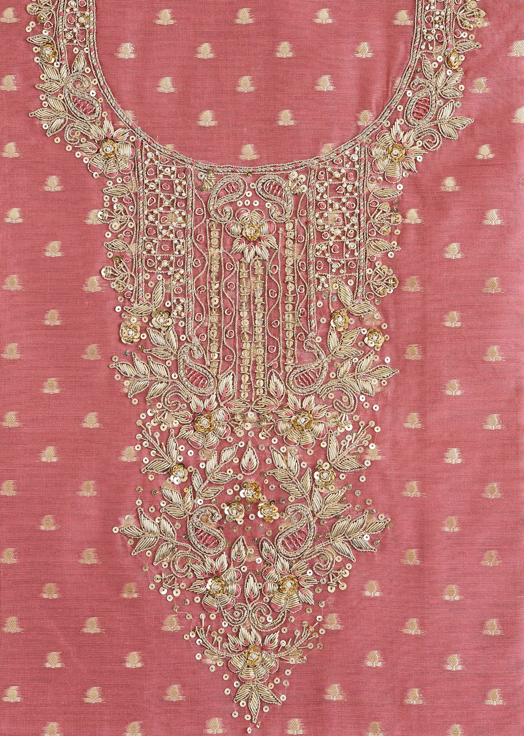Soft Pink Embroidered Chanderi Suit - Image 4