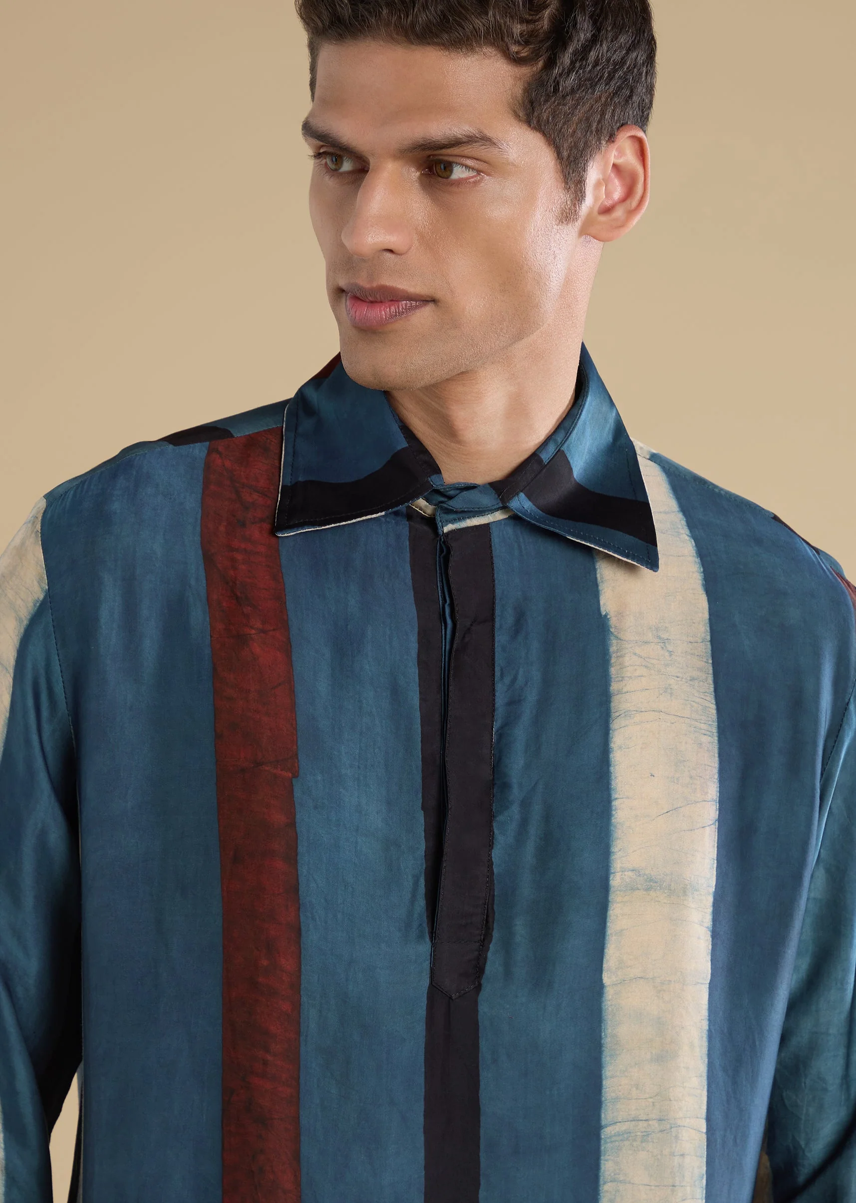 Stripe Indigo Kurta Set - Image 2